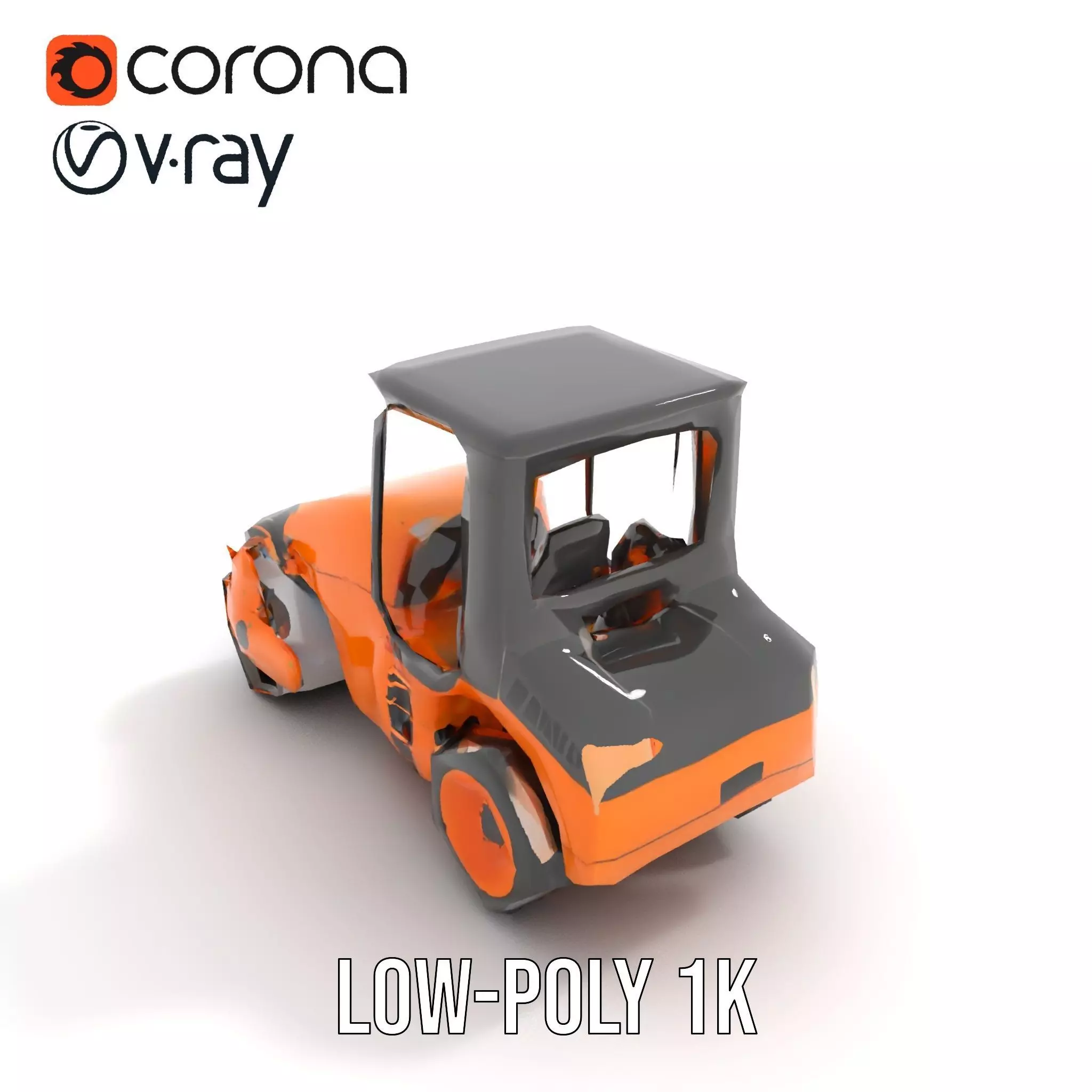 Vibrant Asphalt Roller model pack Low-poly 3D model_13
