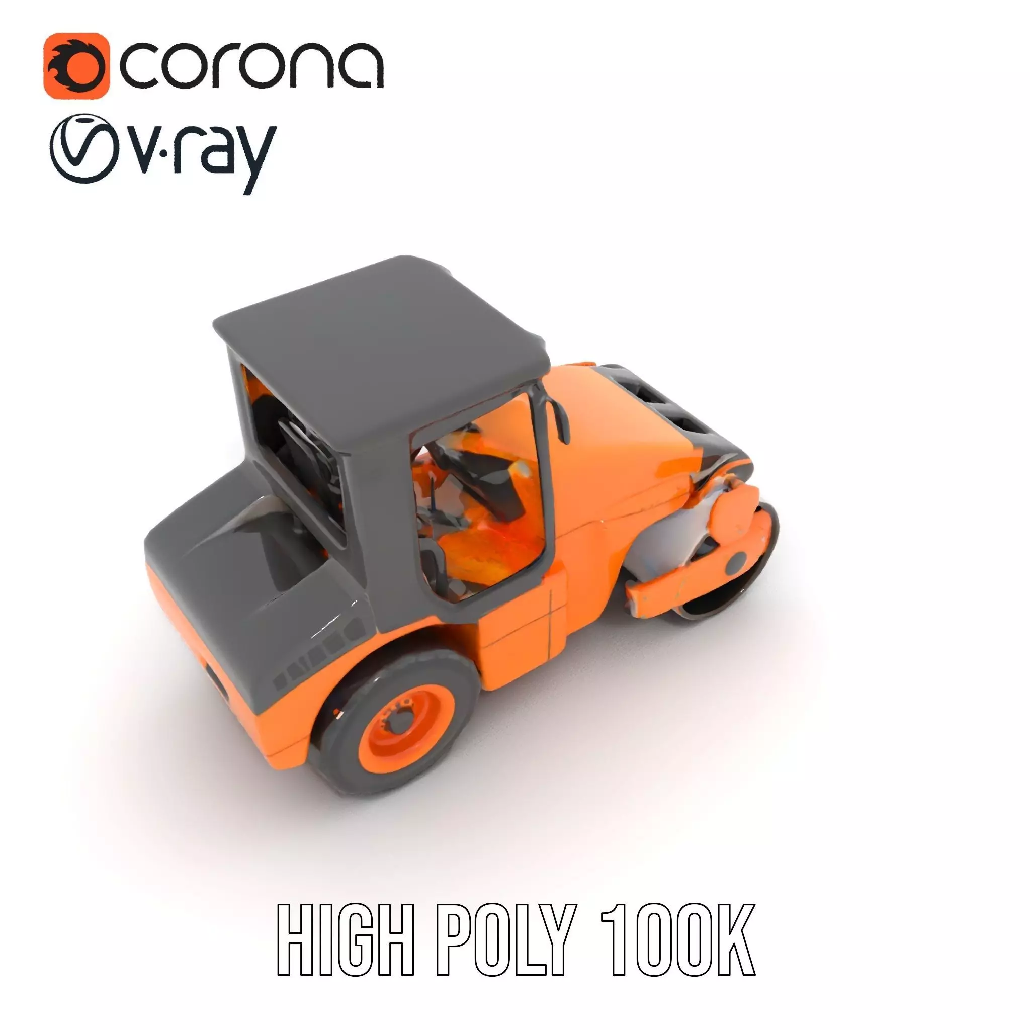 Vibrant Asphalt Roller model pack Low-poly 3D model_14