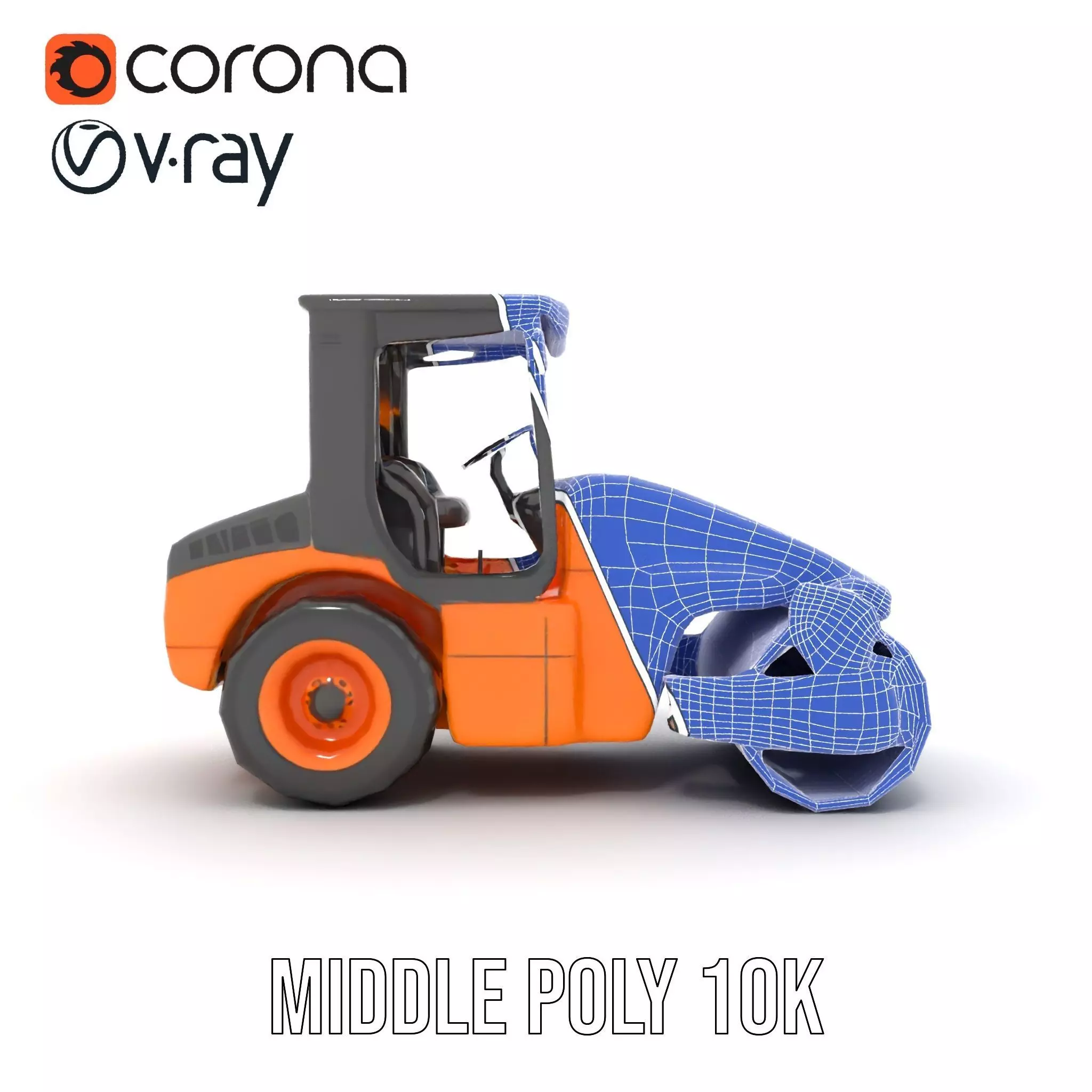 Vibrant Asphalt Roller model pack Low-poly 3D model_21