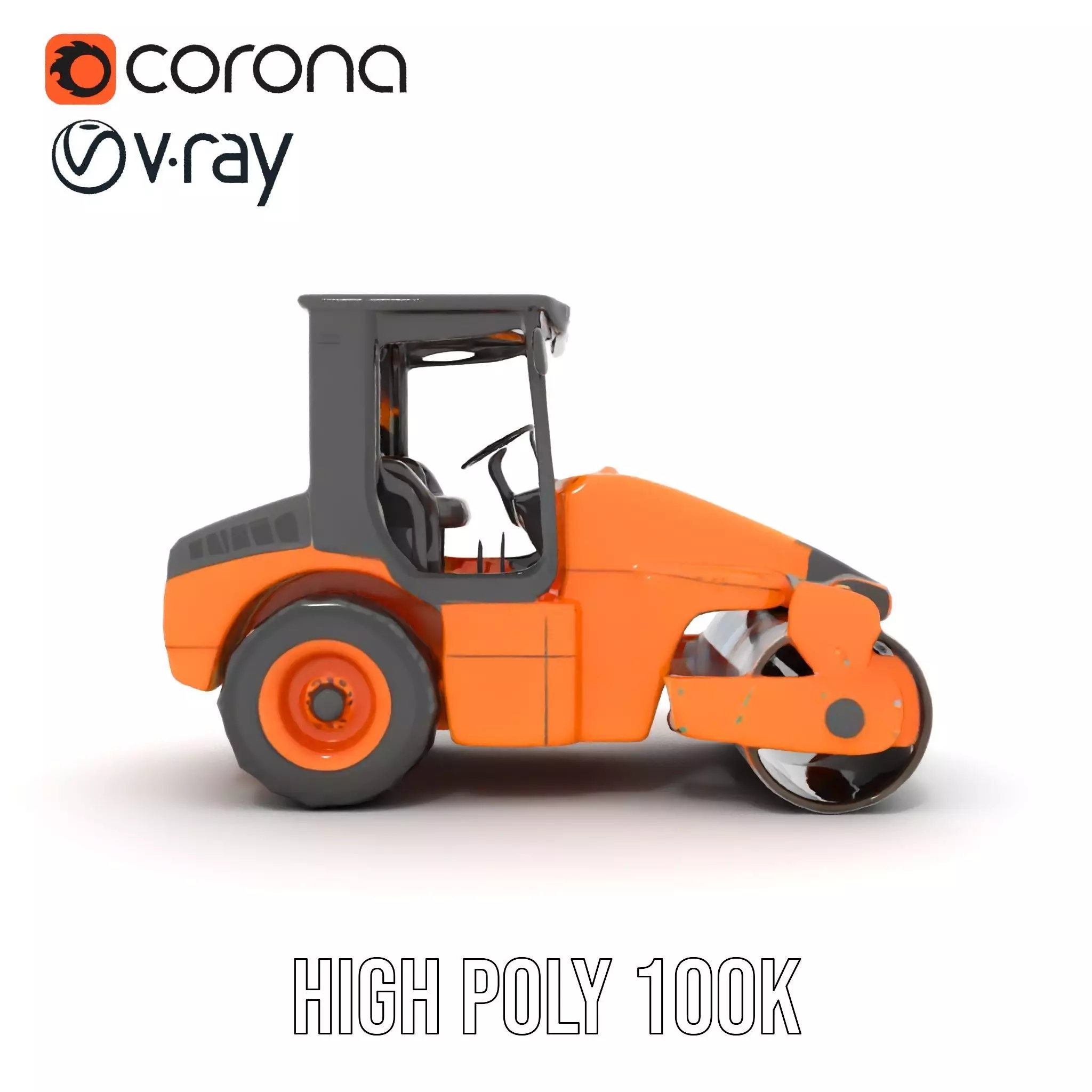 Vibrant Asphalt Roller model pack Low-poly 3D model_23
