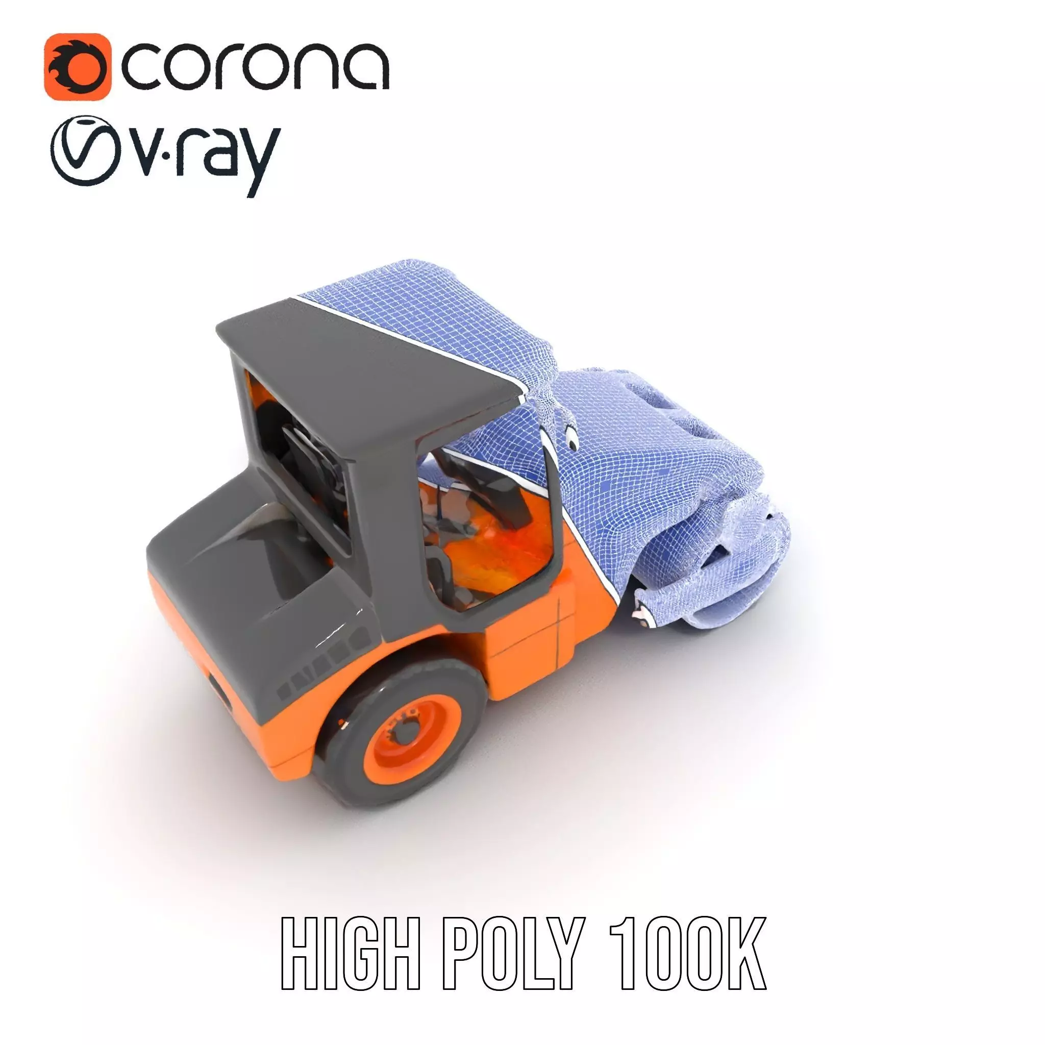 Vibrant Asphalt Roller model pack Low-poly 3D model_17