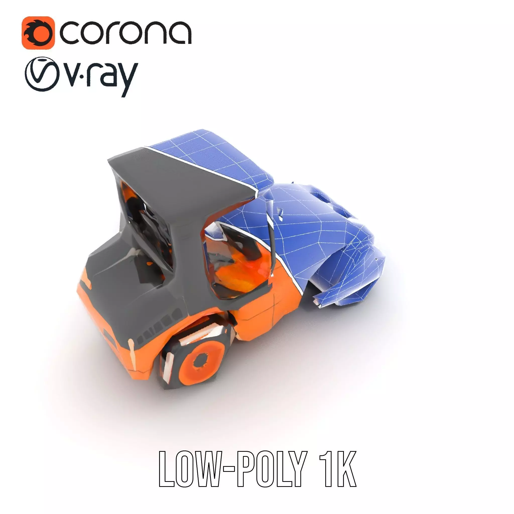 Vibrant Asphalt Roller model pack Low-poly 3D model_10