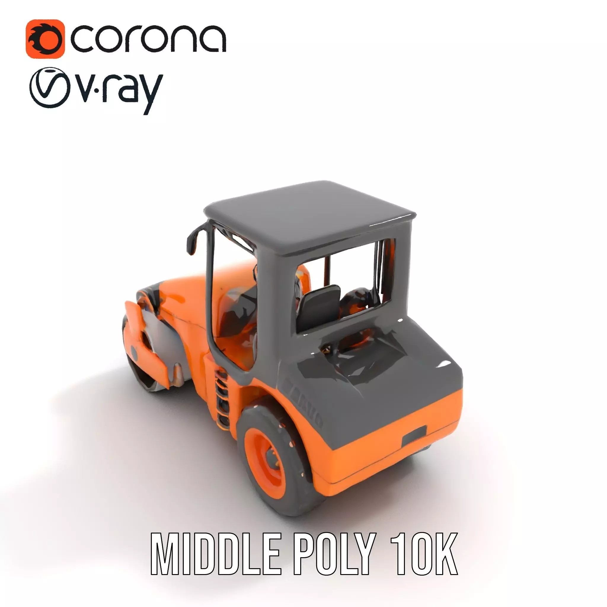 Vibrant Asphalt Roller model pack Low-poly 3D model_9