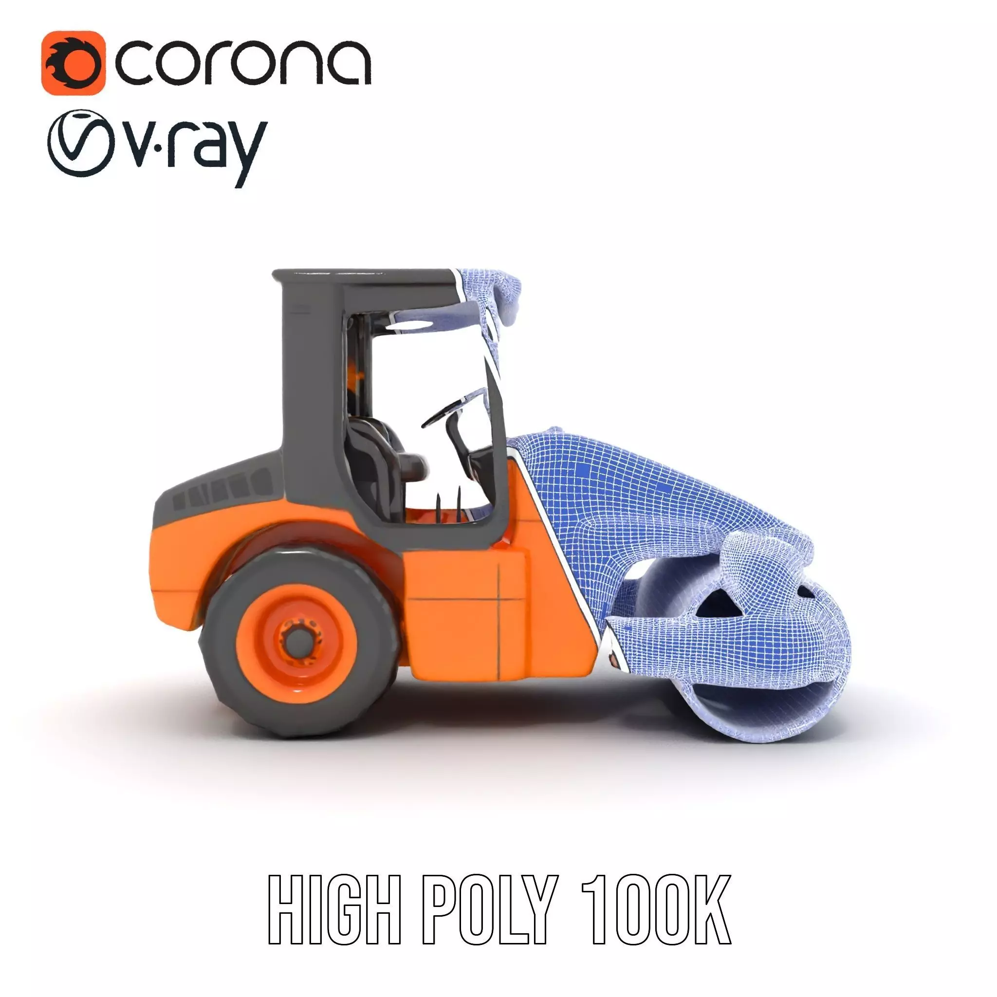 Vibrant Asphalt Roller model pack Low-poly 3D model_32
