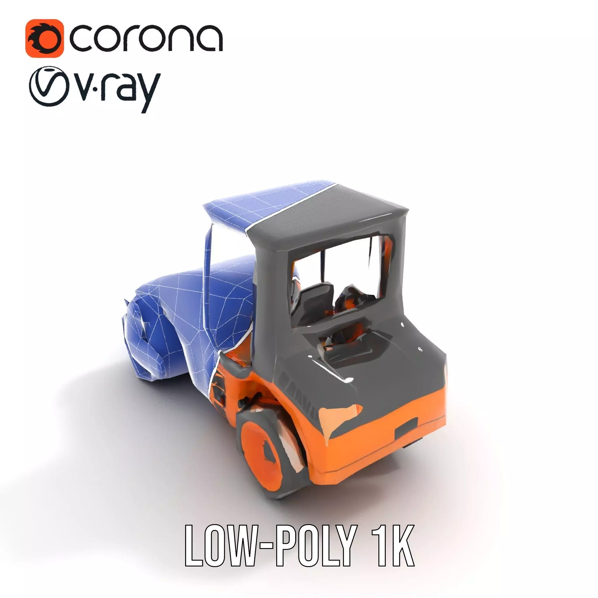 Vibrant Asphalt Roller model pack Low-poly 3D model_28