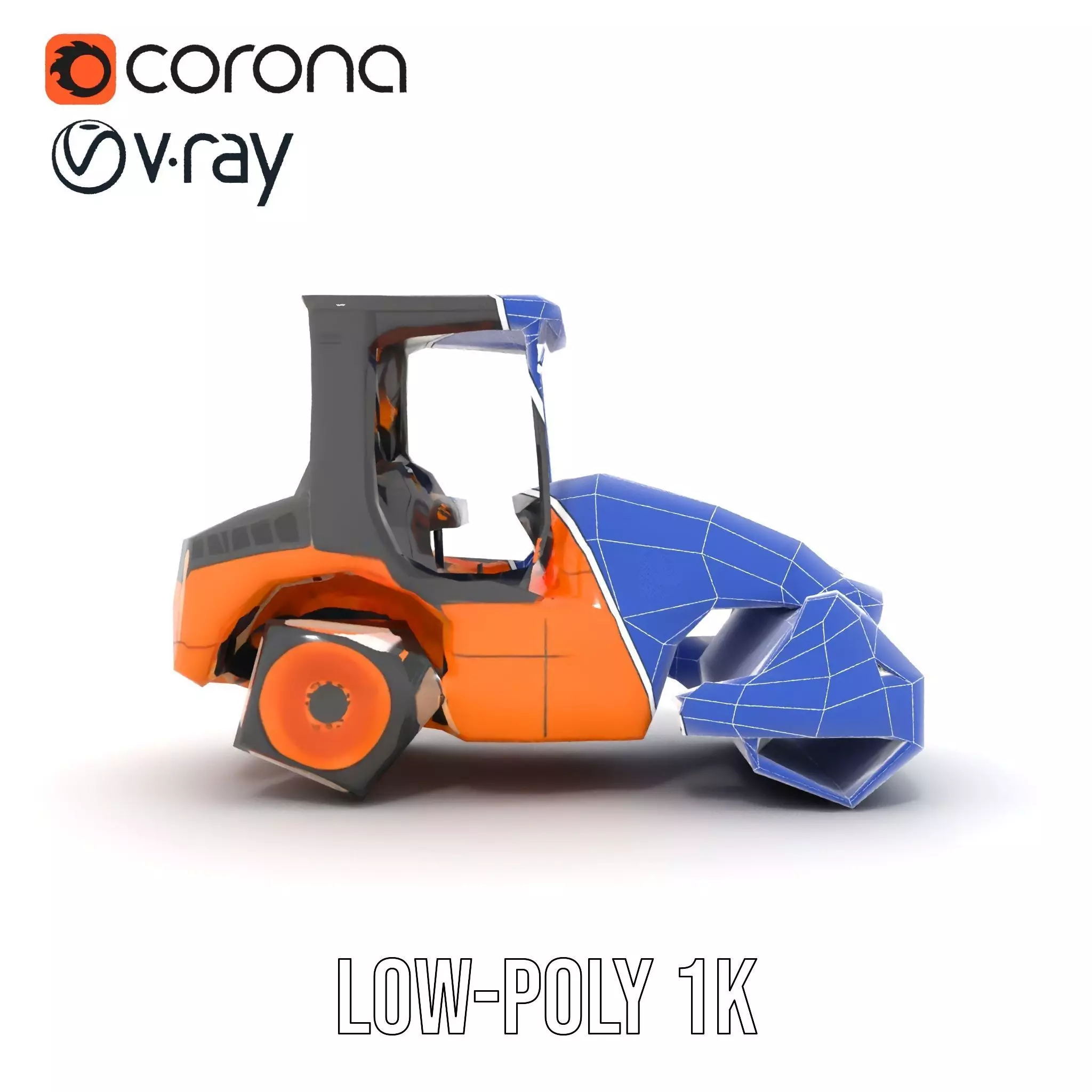 Vibrant Asphalt Roller model pack Low-poly 3D model_19