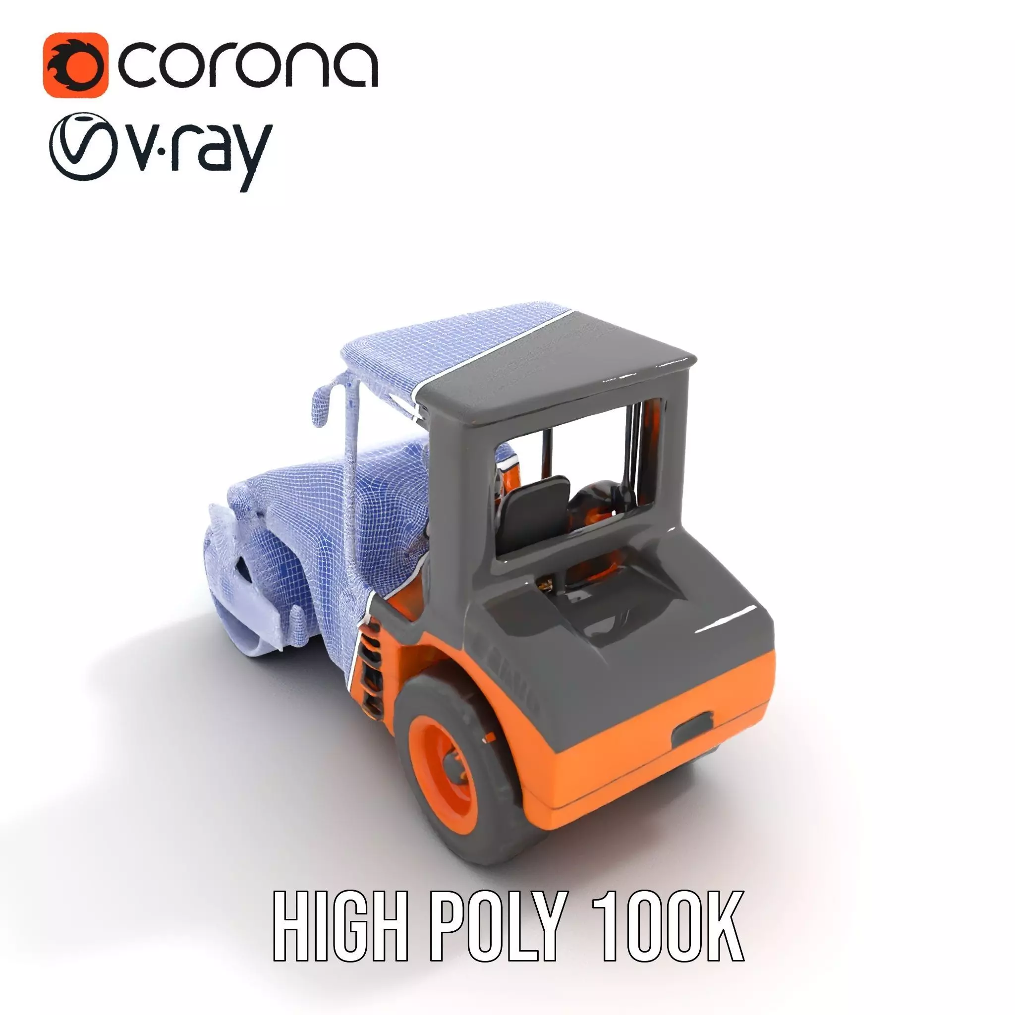 Vibrant Asphalt Roller model pack Low-poly 3D model_31