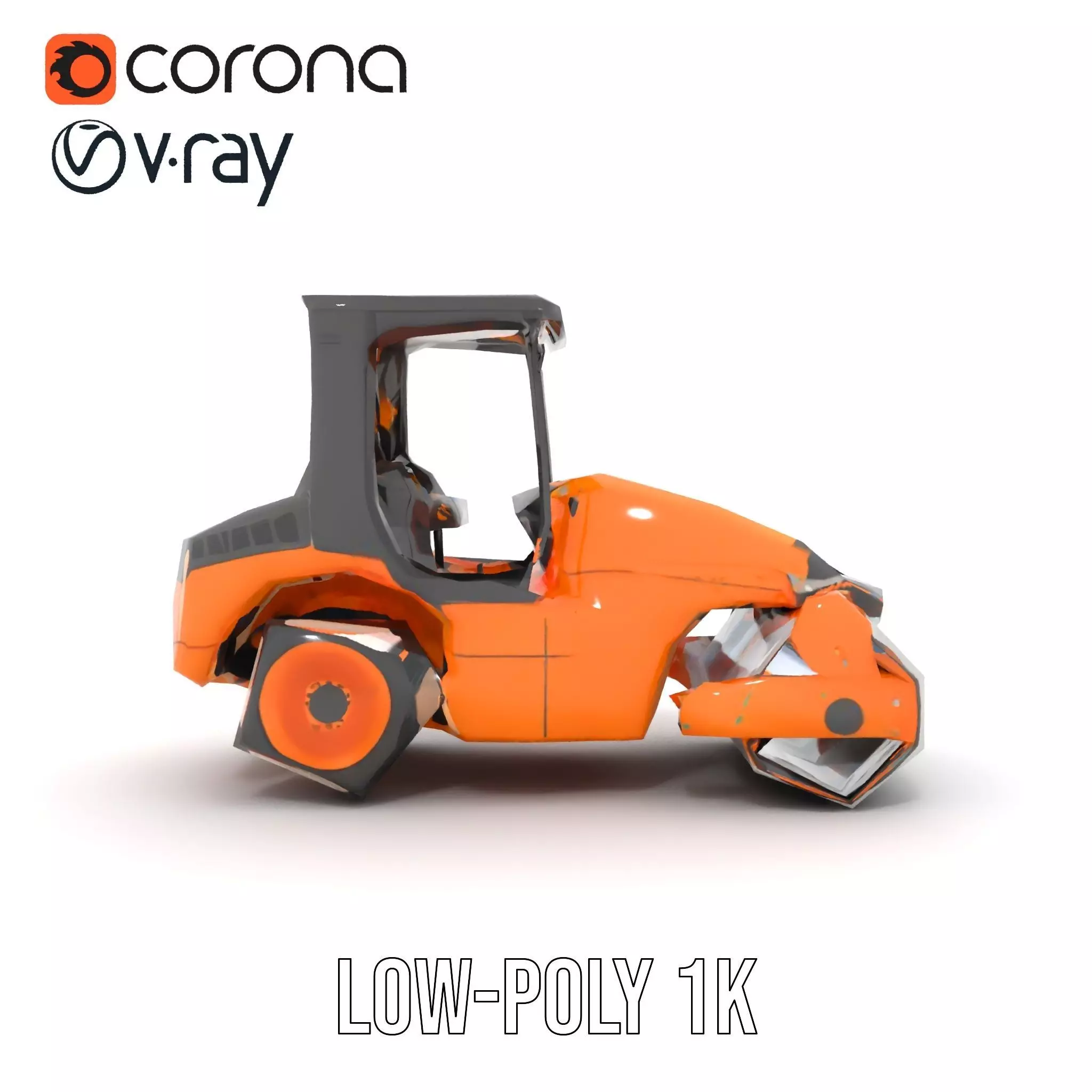 Vibrant Asphalt Roller model pack Low-poly 3D model_8
