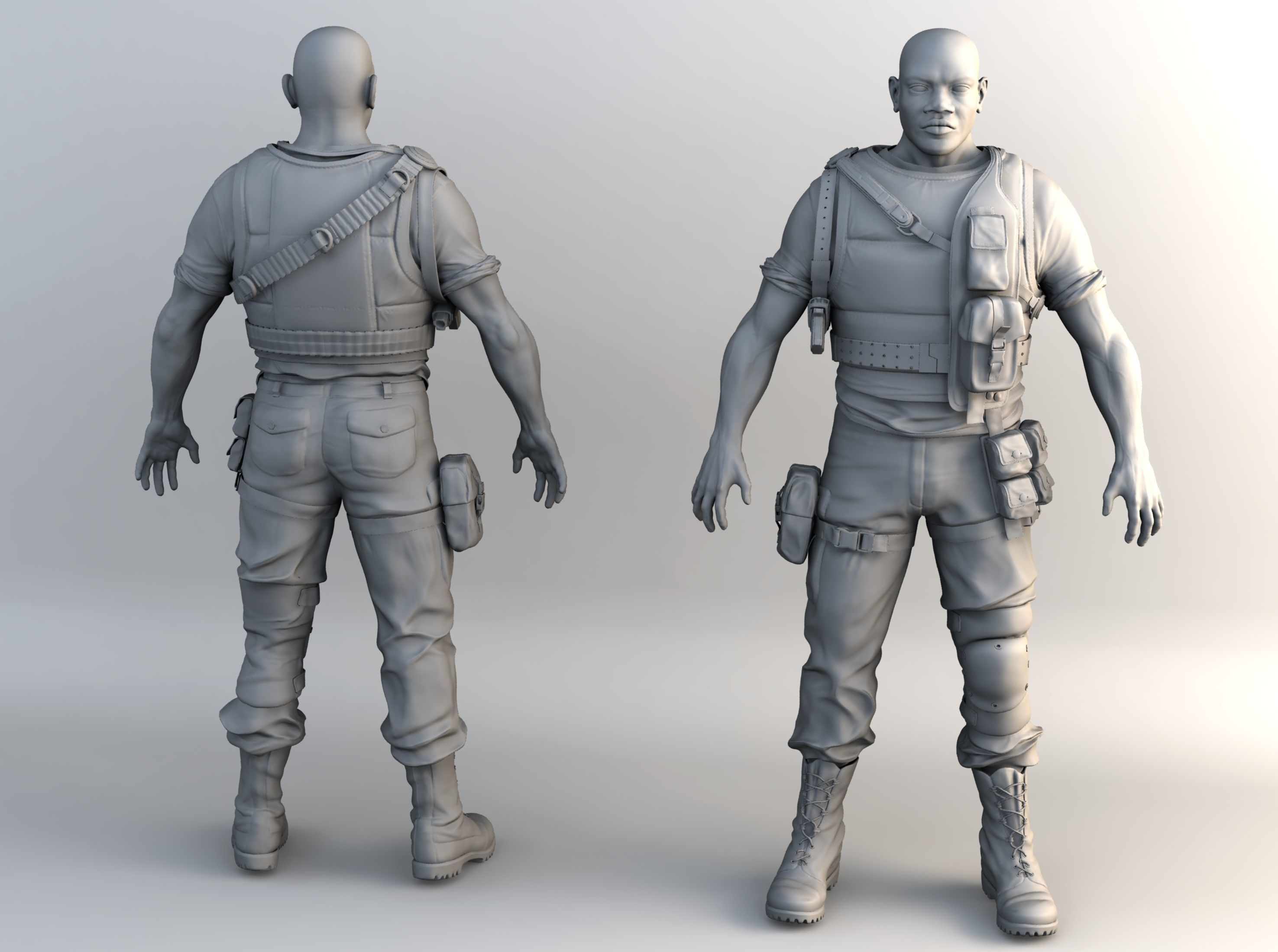 Realistic soldier 3D model_0