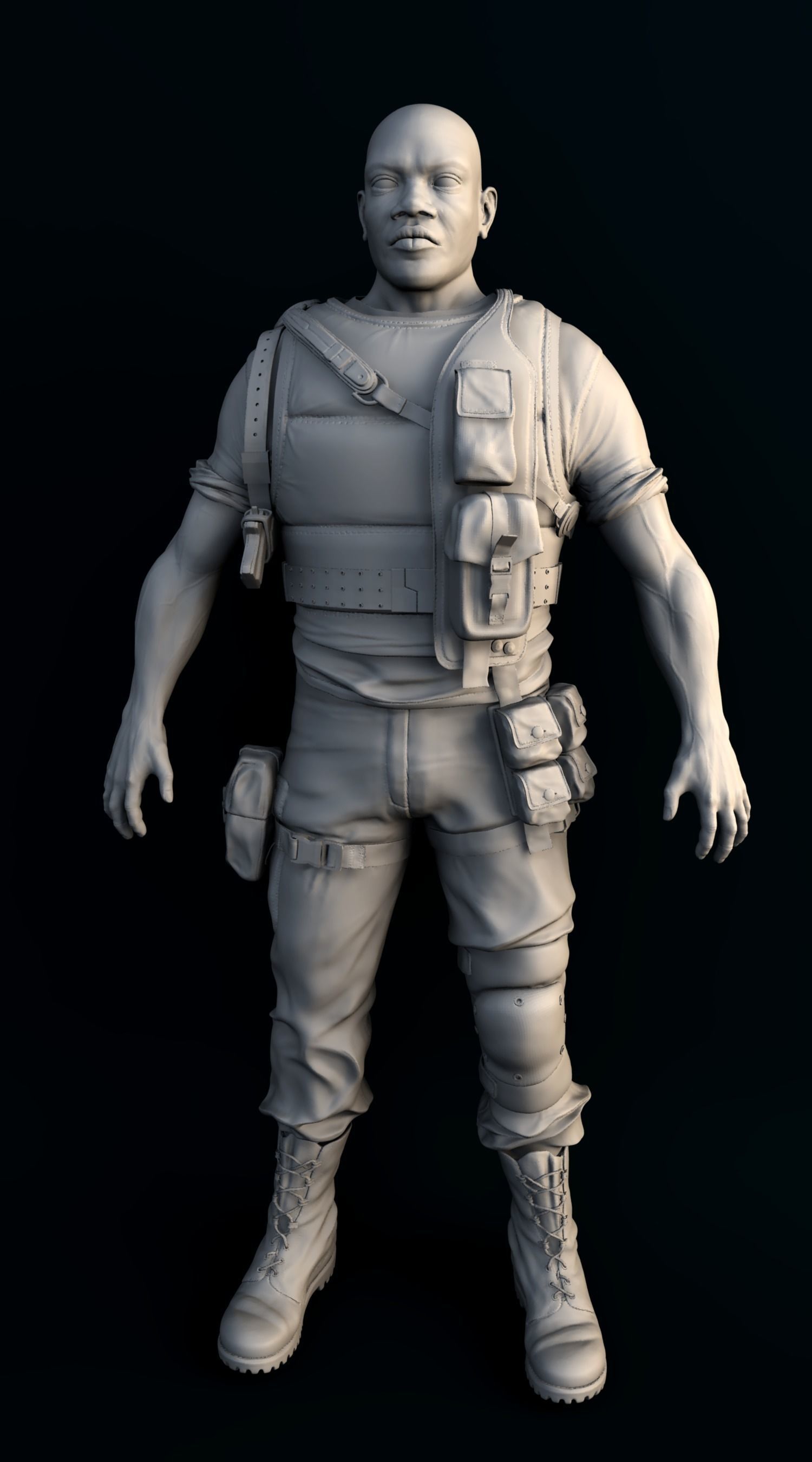 Realistic soldier 3D model_4
