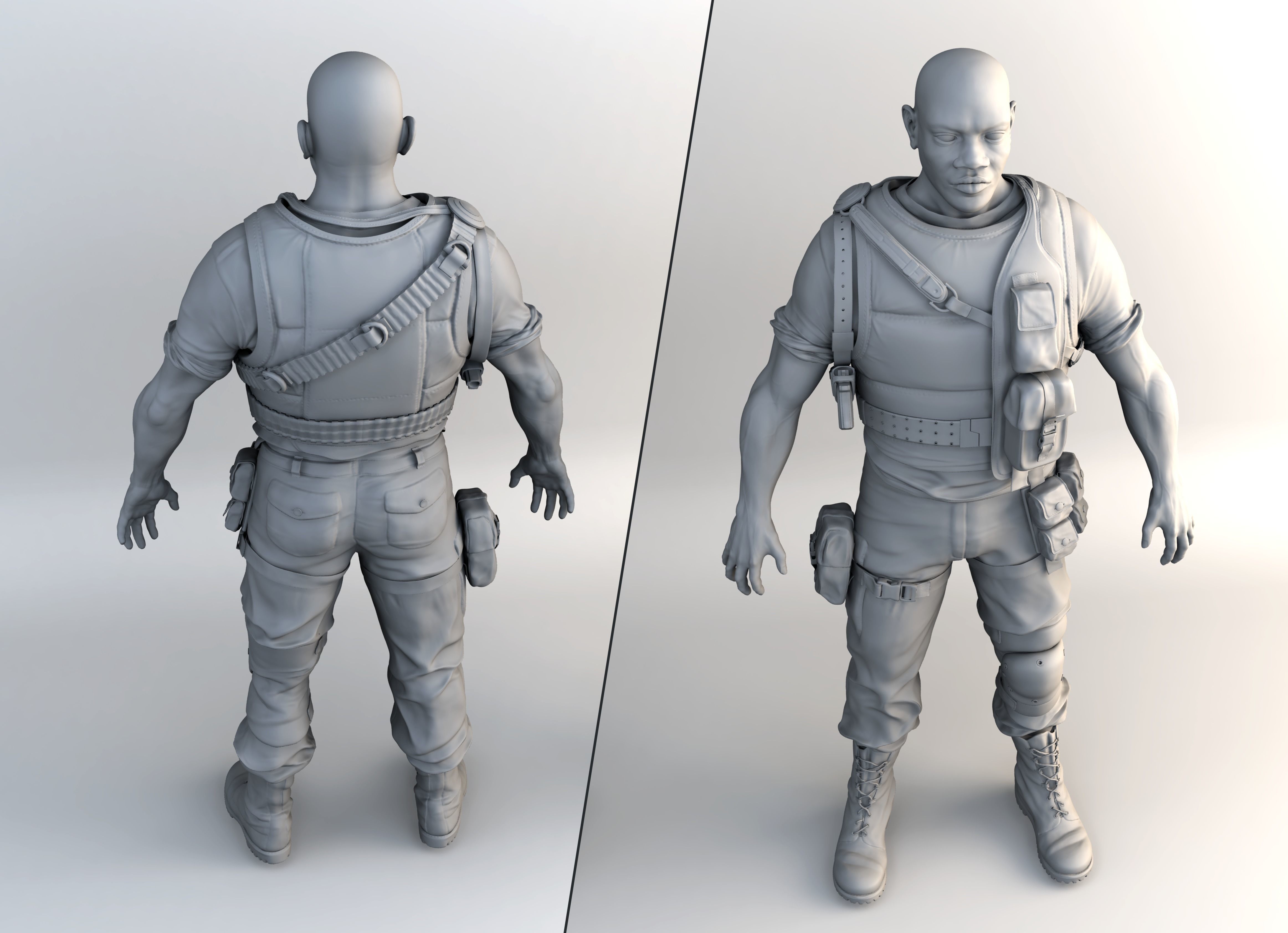 Realistic soldier 3D model_1