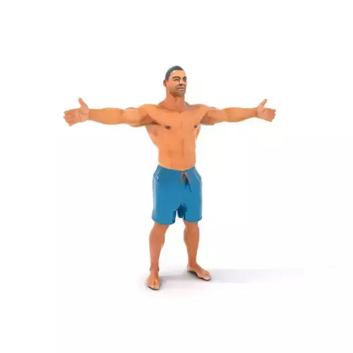 Athletic Male Pose model pack Low-poly 3D model