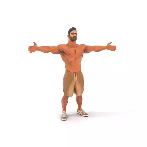 Muscular Athletic Male model pack Low-poly 3D model