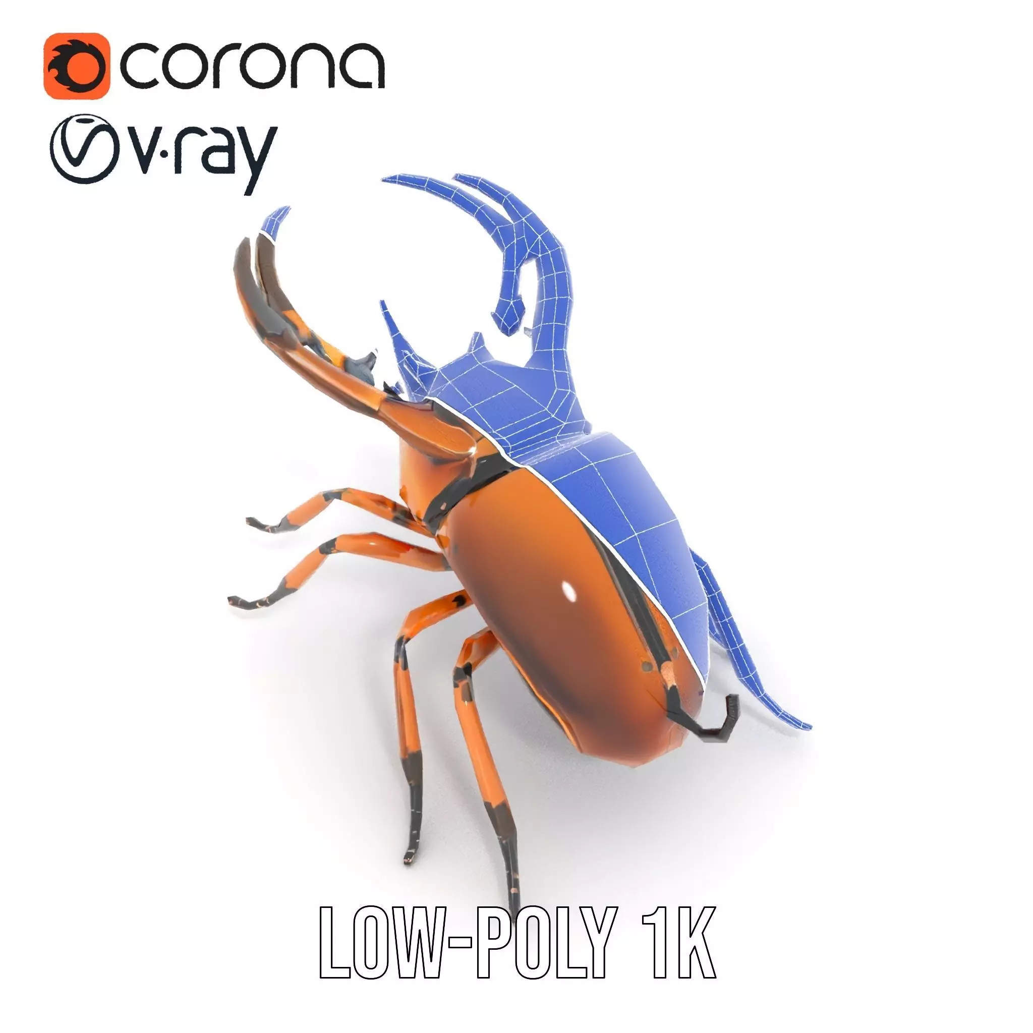 Copper Beetle model pack Low-poly 3D model_16