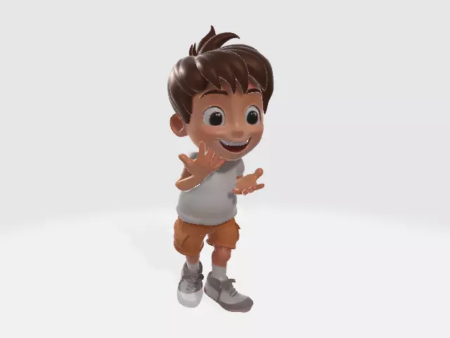 Cartoon Boy 3D Character FBX Model for Digital Projects Free low-poly 3D model_4