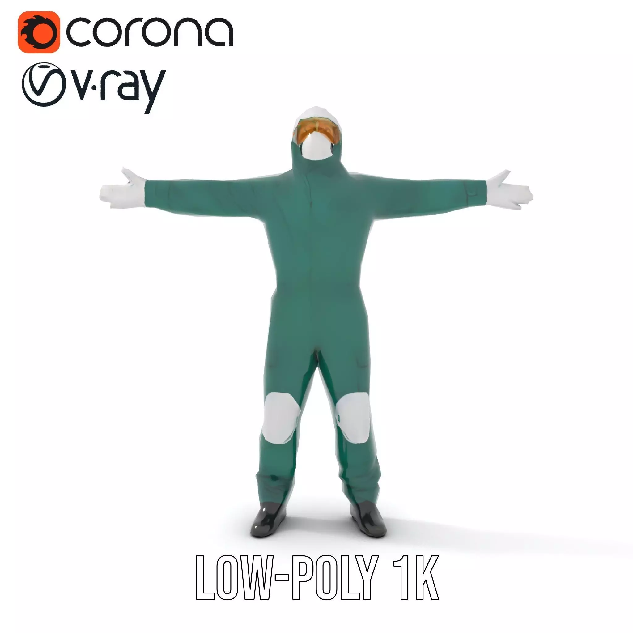 Green Protective Suit model pack Low-poly 3D model_22