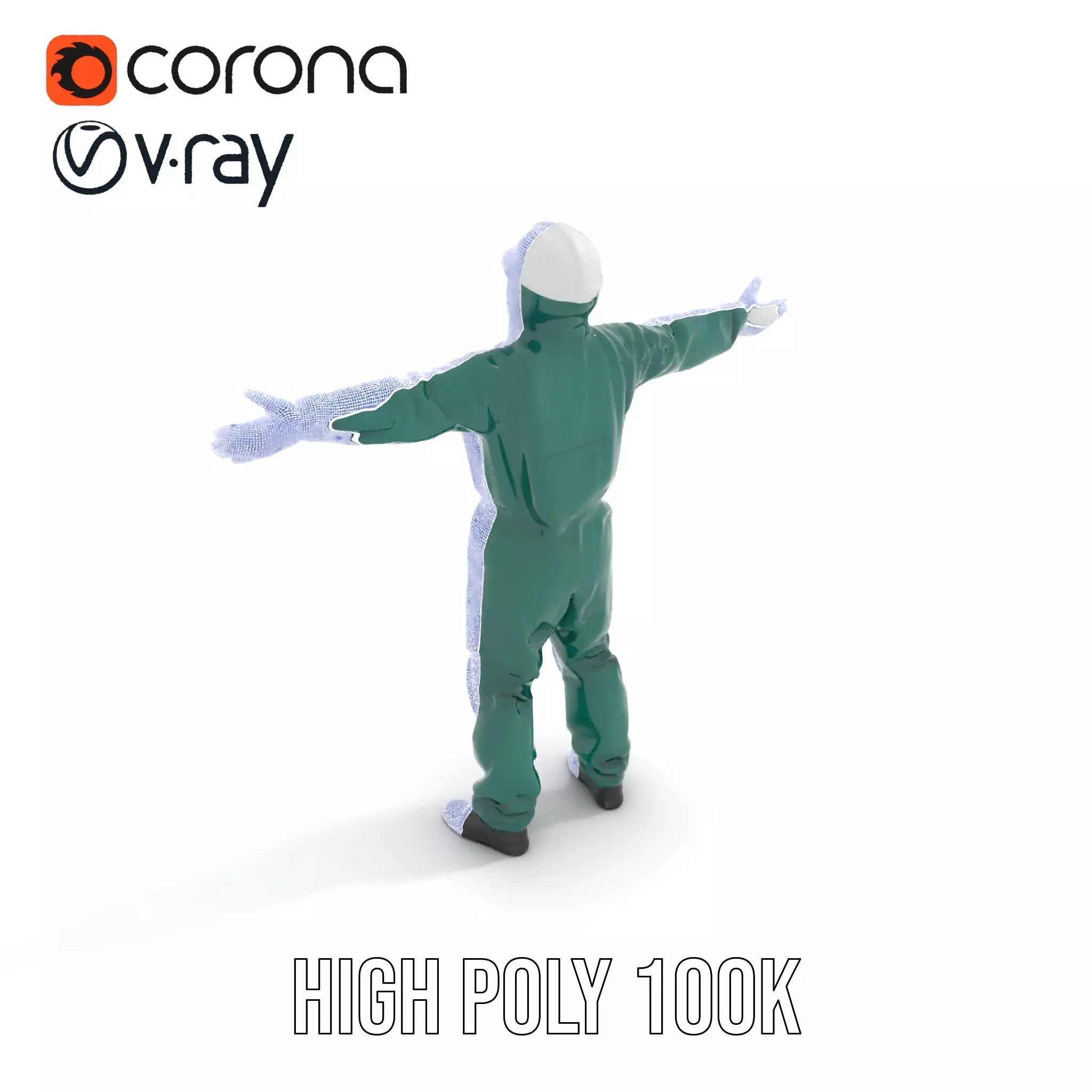 Green Protective Suit model pack Low-poly 3D model_31