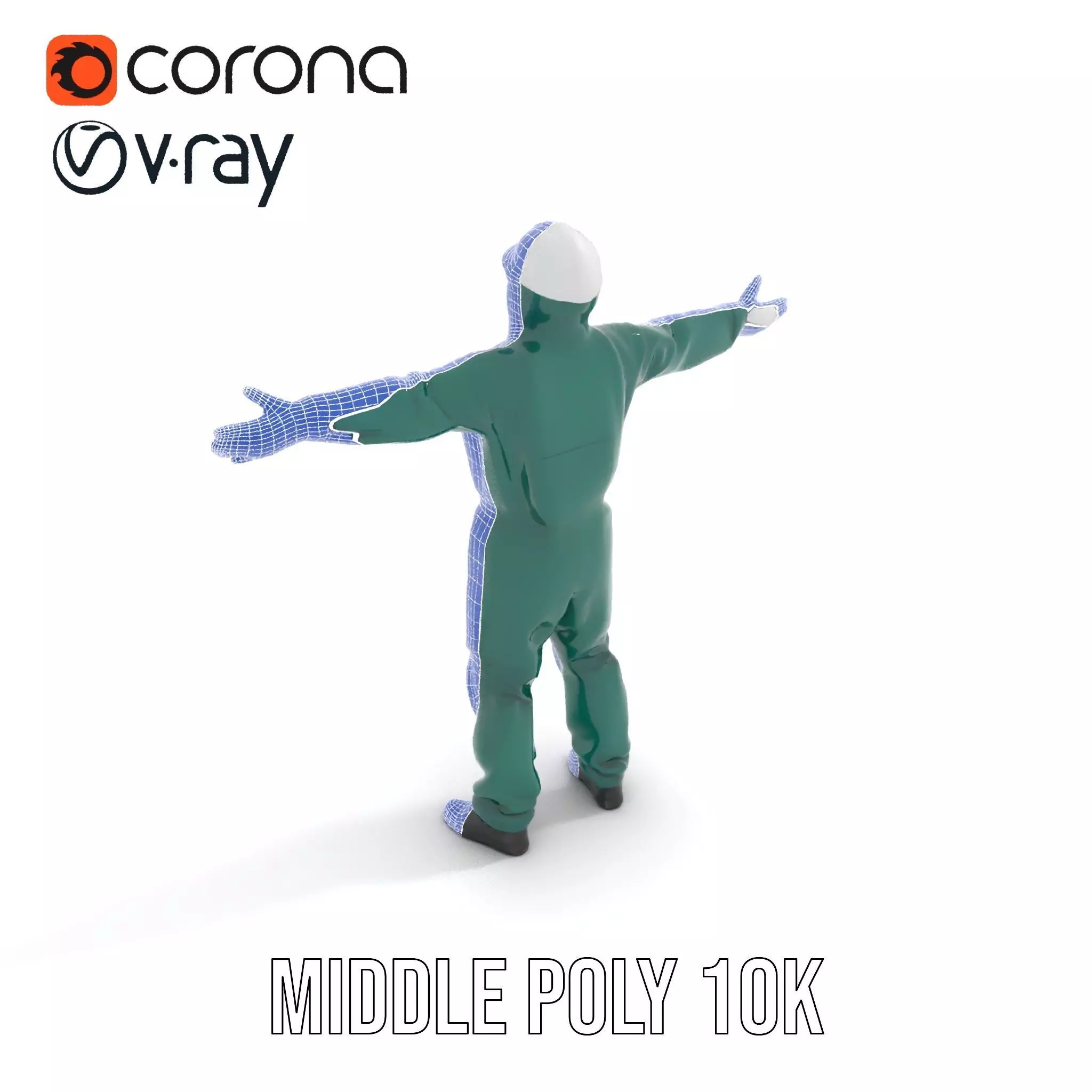 Green Protective Suit model pack Low-poly 3D model_24