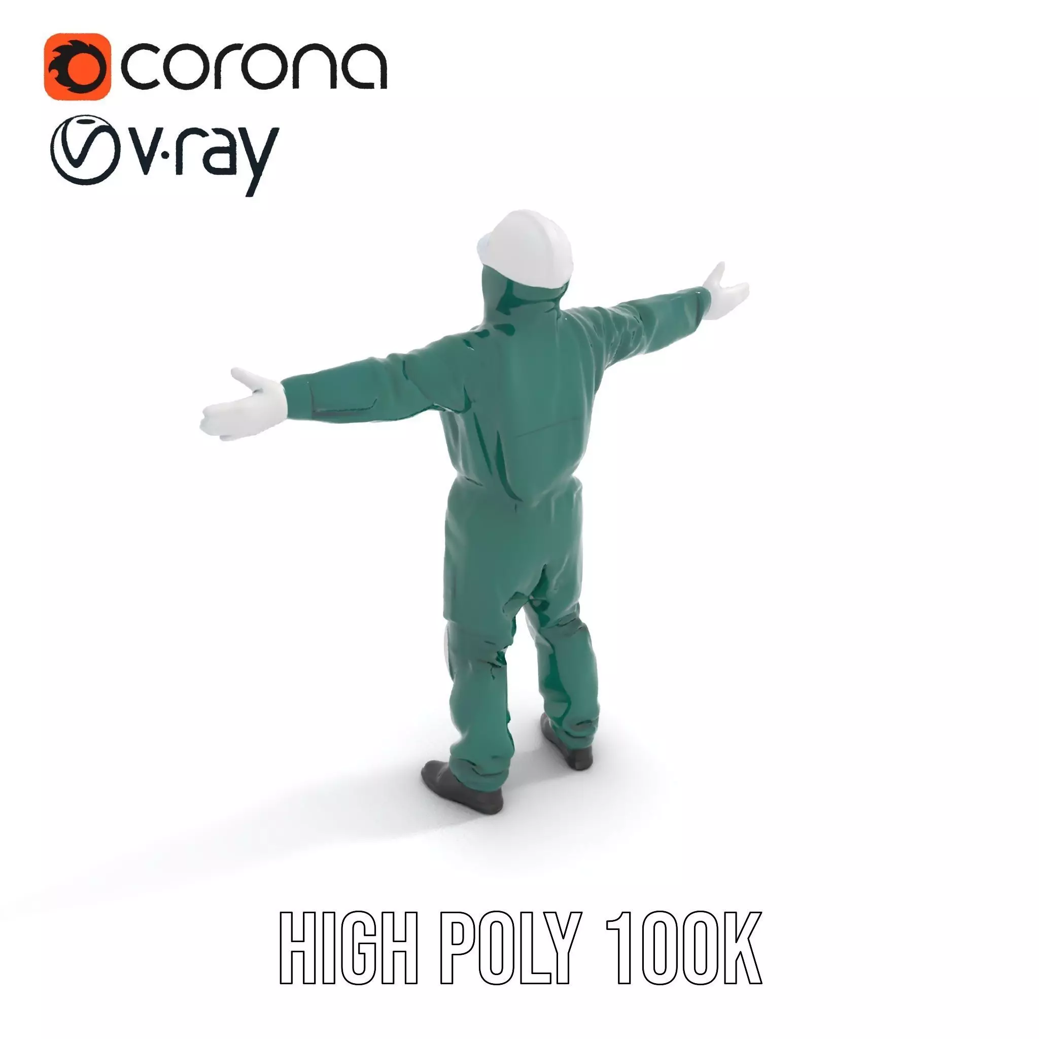 Green Protective Suit model pack Low-poly 3D model_26