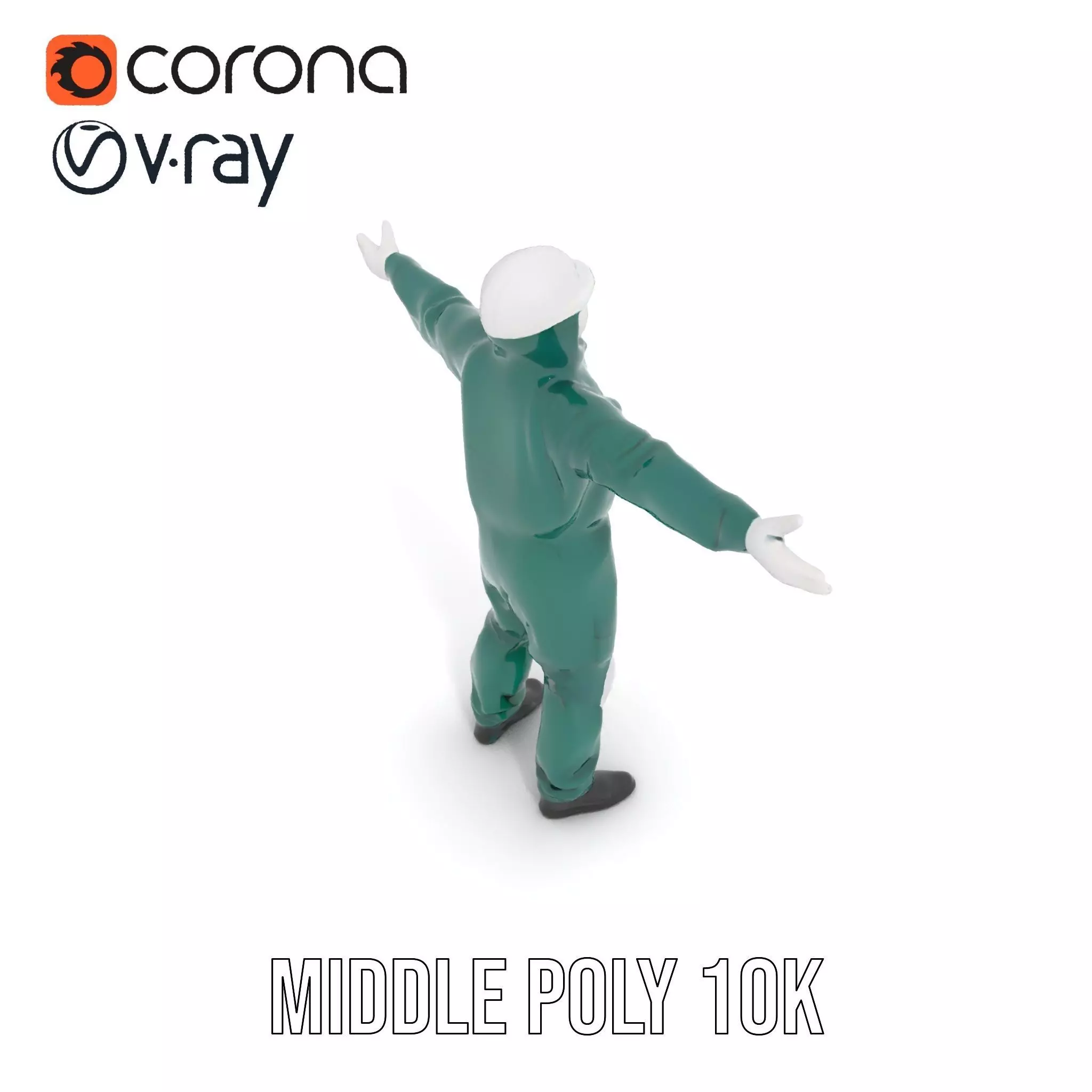 Green Protective Suit model pack Low-poly 3D model_10