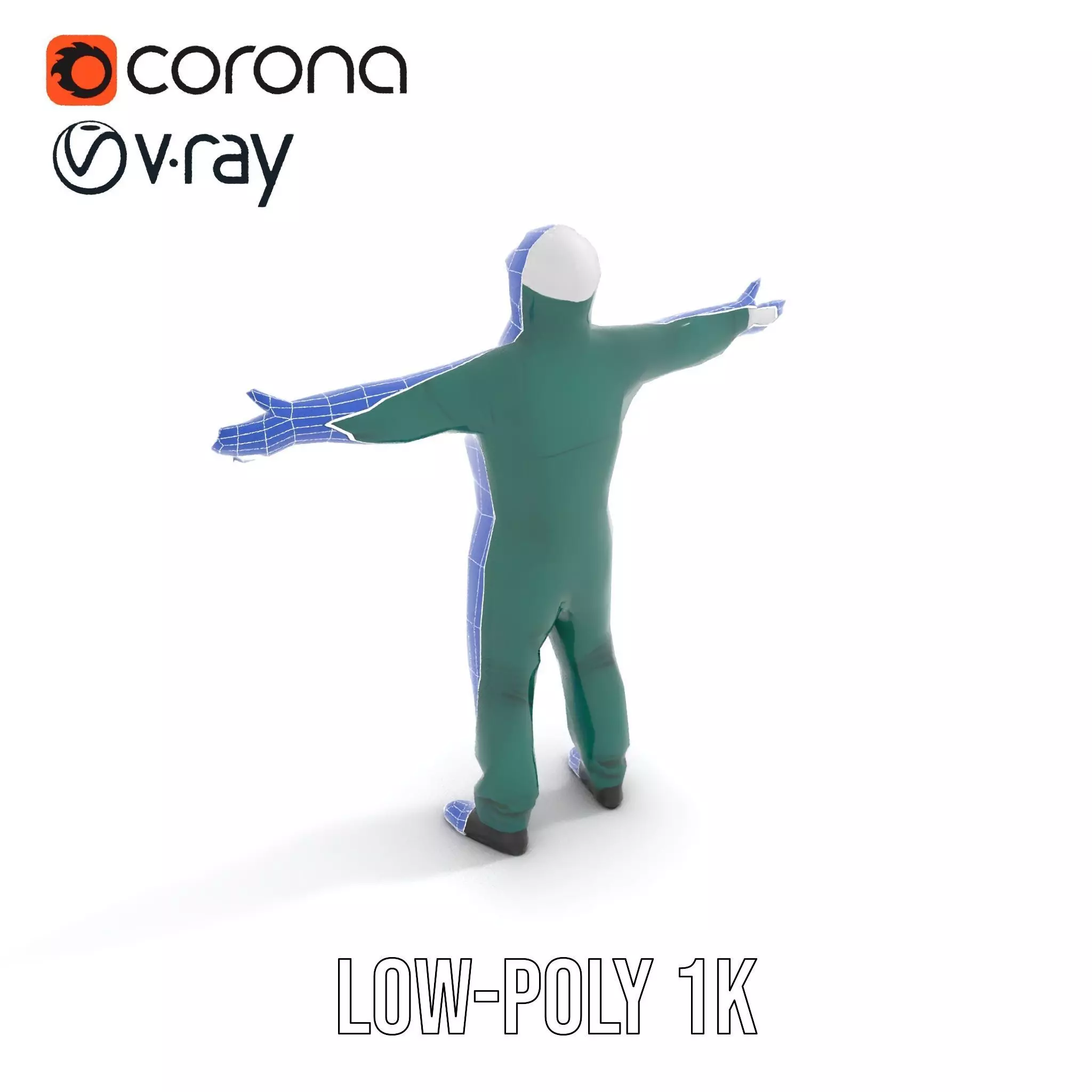 Green Protective Suit model pack Low-poly 3D model_11