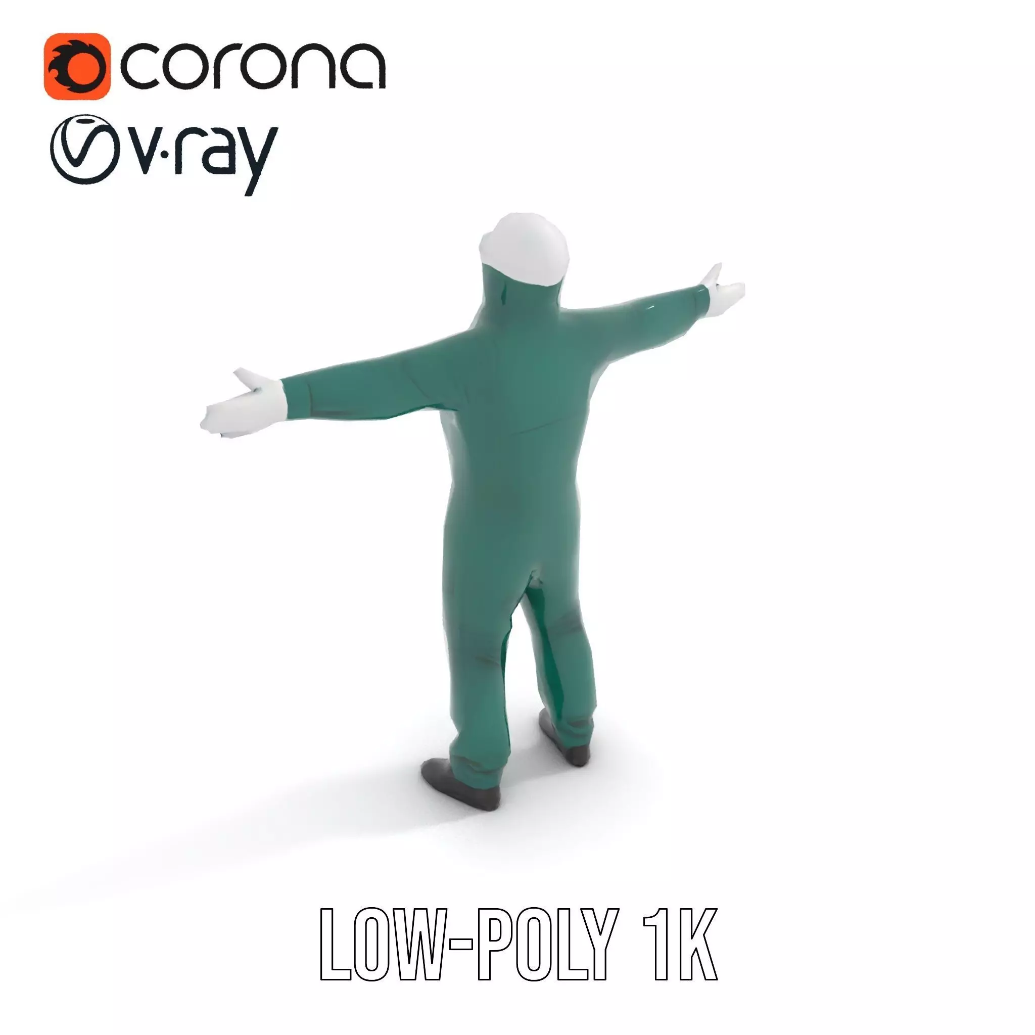 Green Protective Suit model pack Low-poly 3D model_7
