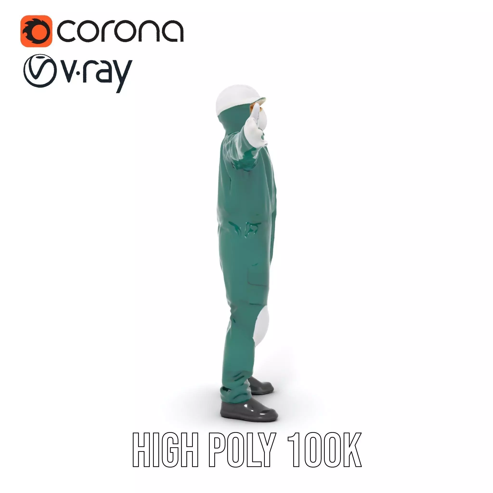 Green Protective Suit model pack Low-poly 3D model_23
