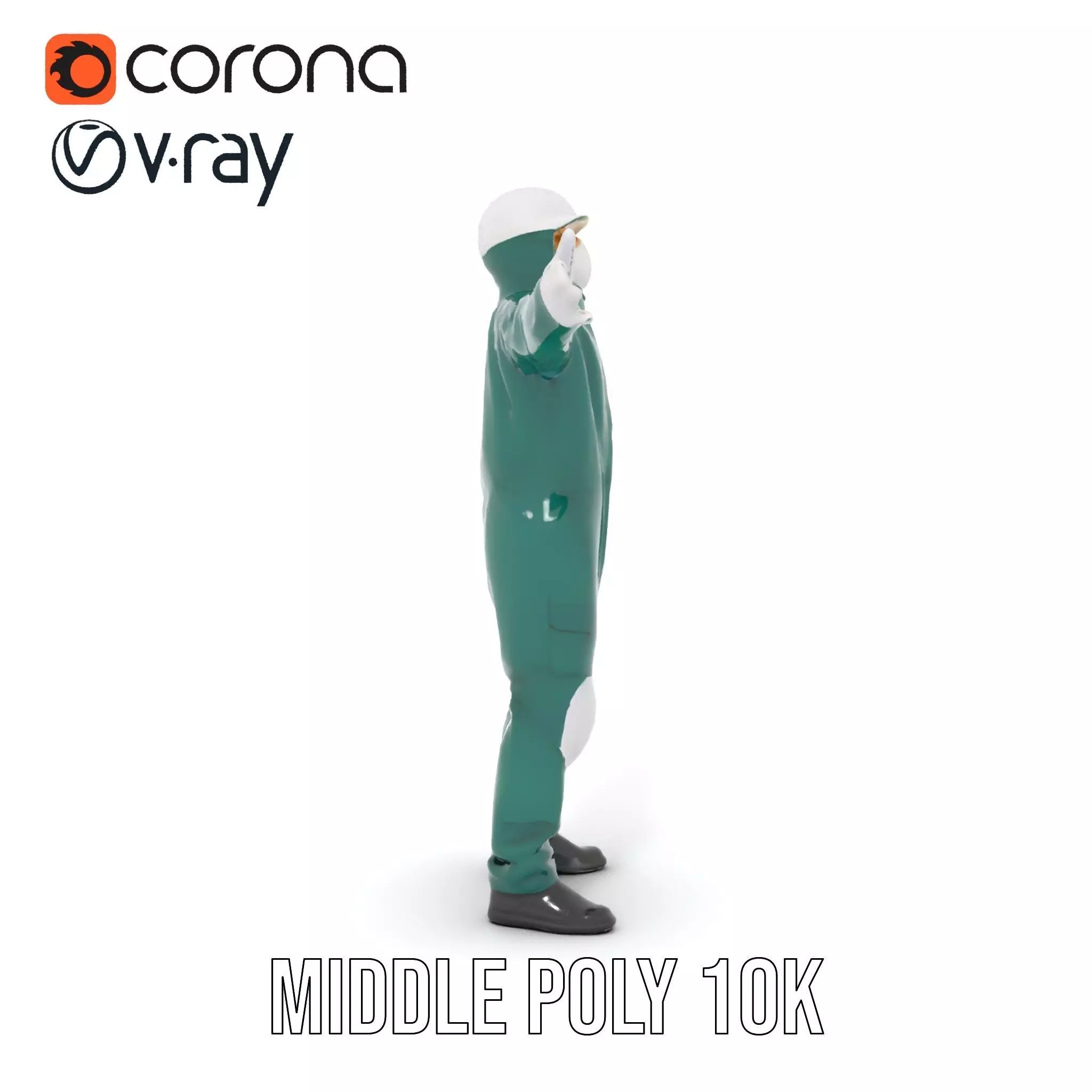 Green Protective Suit model pack Low-poly 3D model_21