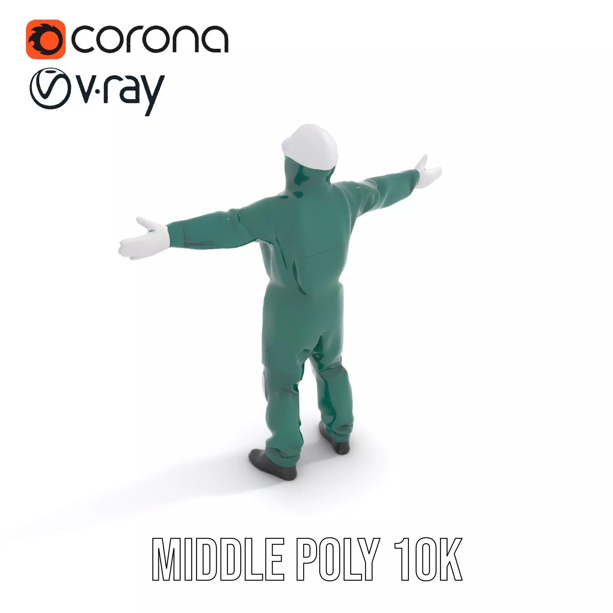 Green Protective Suit model pack Low-poly 3D model_5