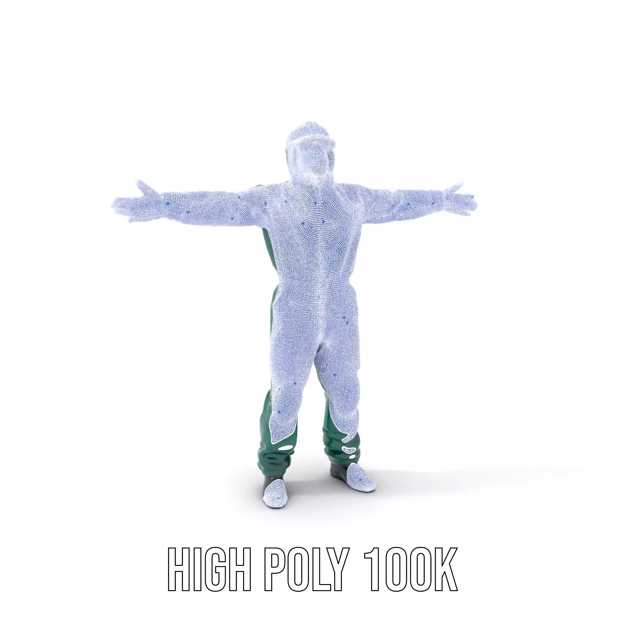 Green Protective Suit model pack Low-poly 3D model_4