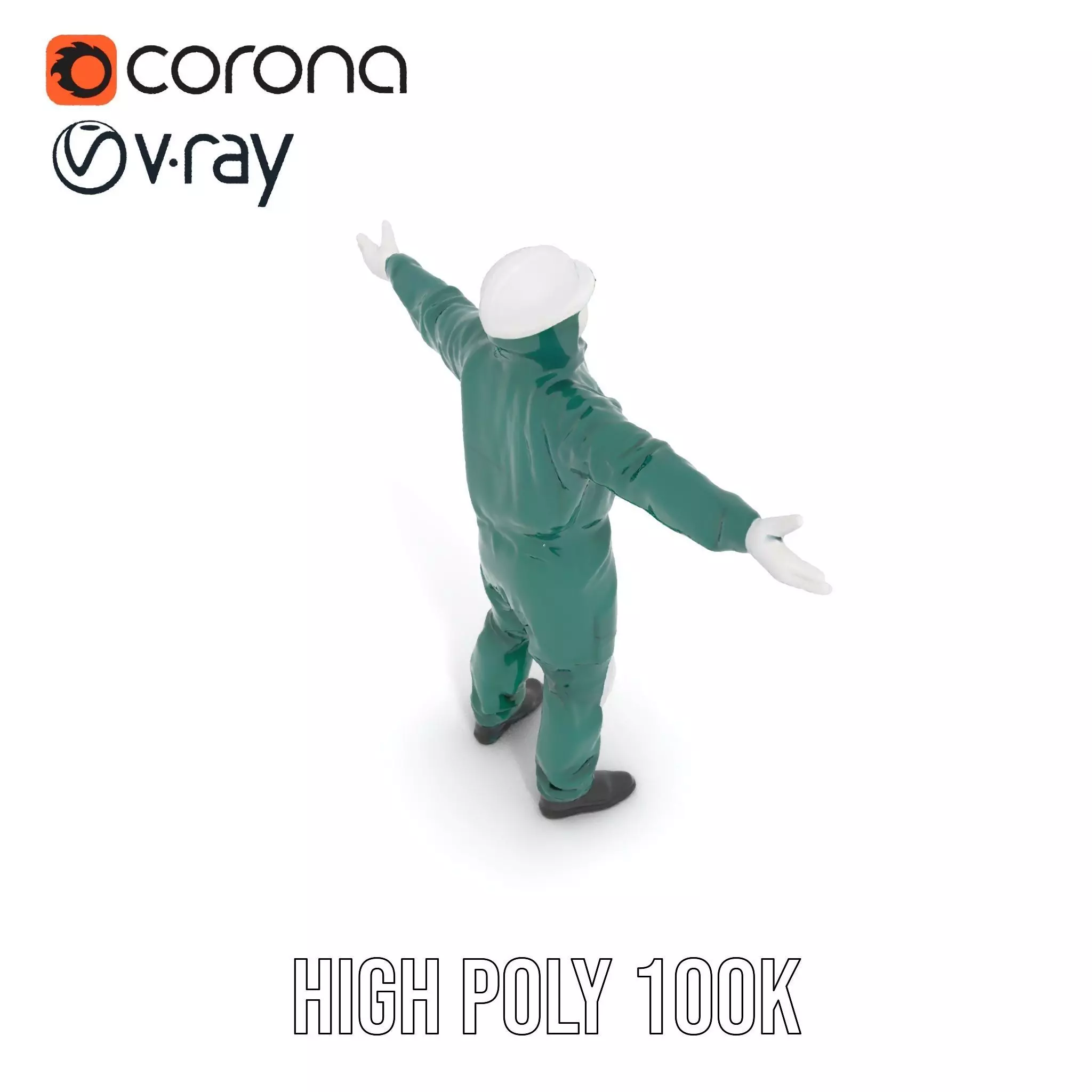 Green Protective Suit model pack Low-poly 3D model_15