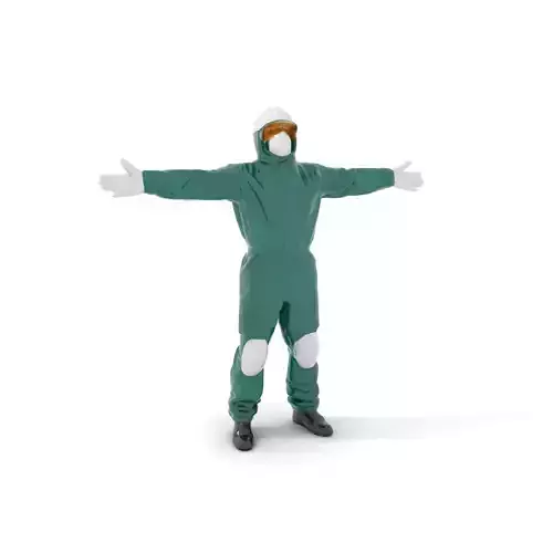Green Protective Suit model pack Low-poly 3D model