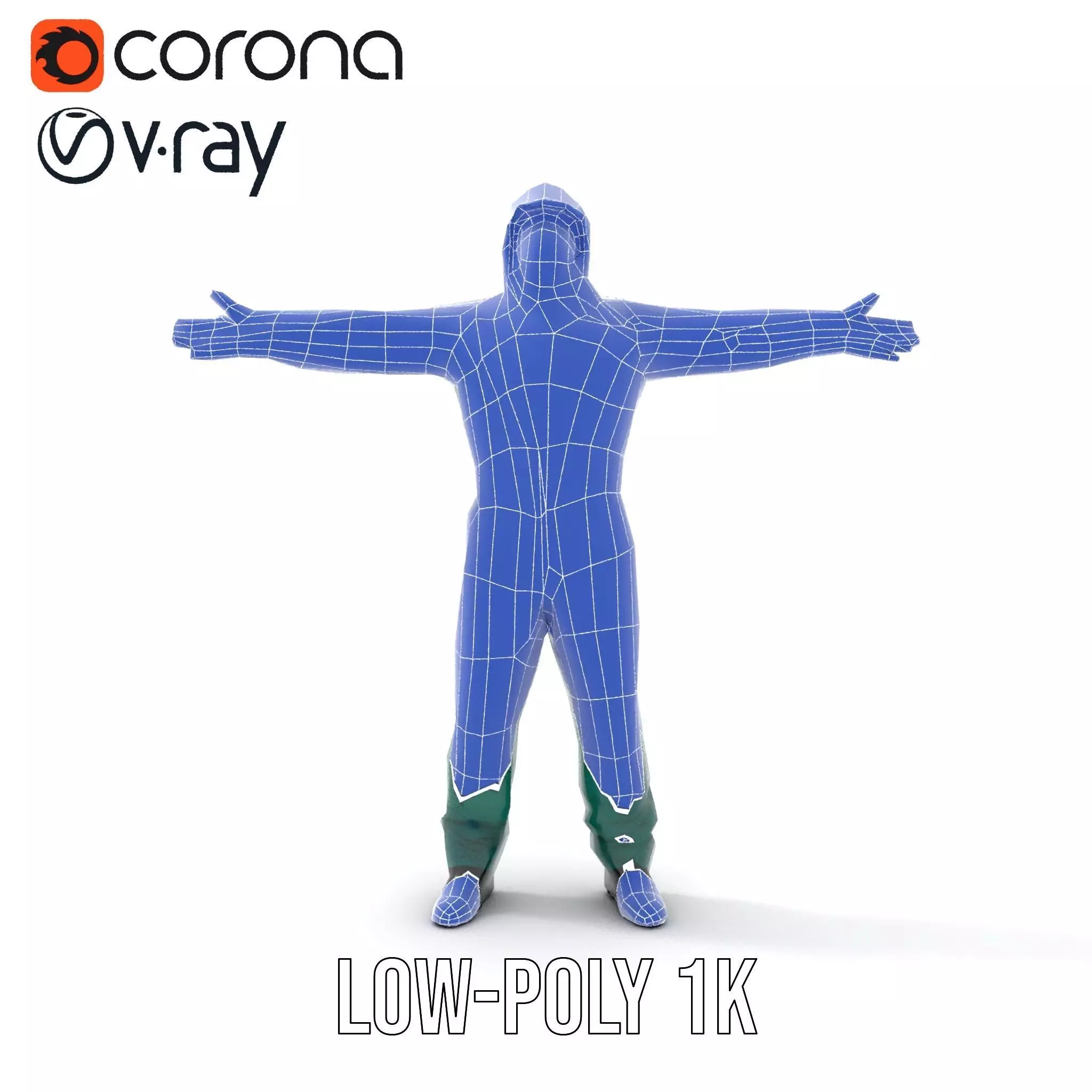 Green Protective Suit model pack Low-poly 3D model_28