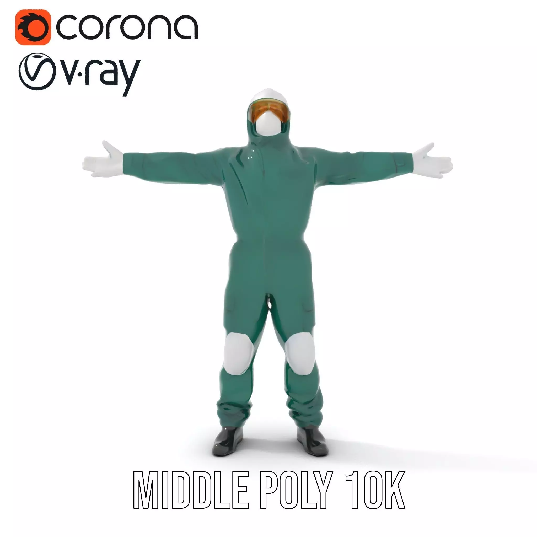 Green Protective Suit model pack Low-poly 3D model_6