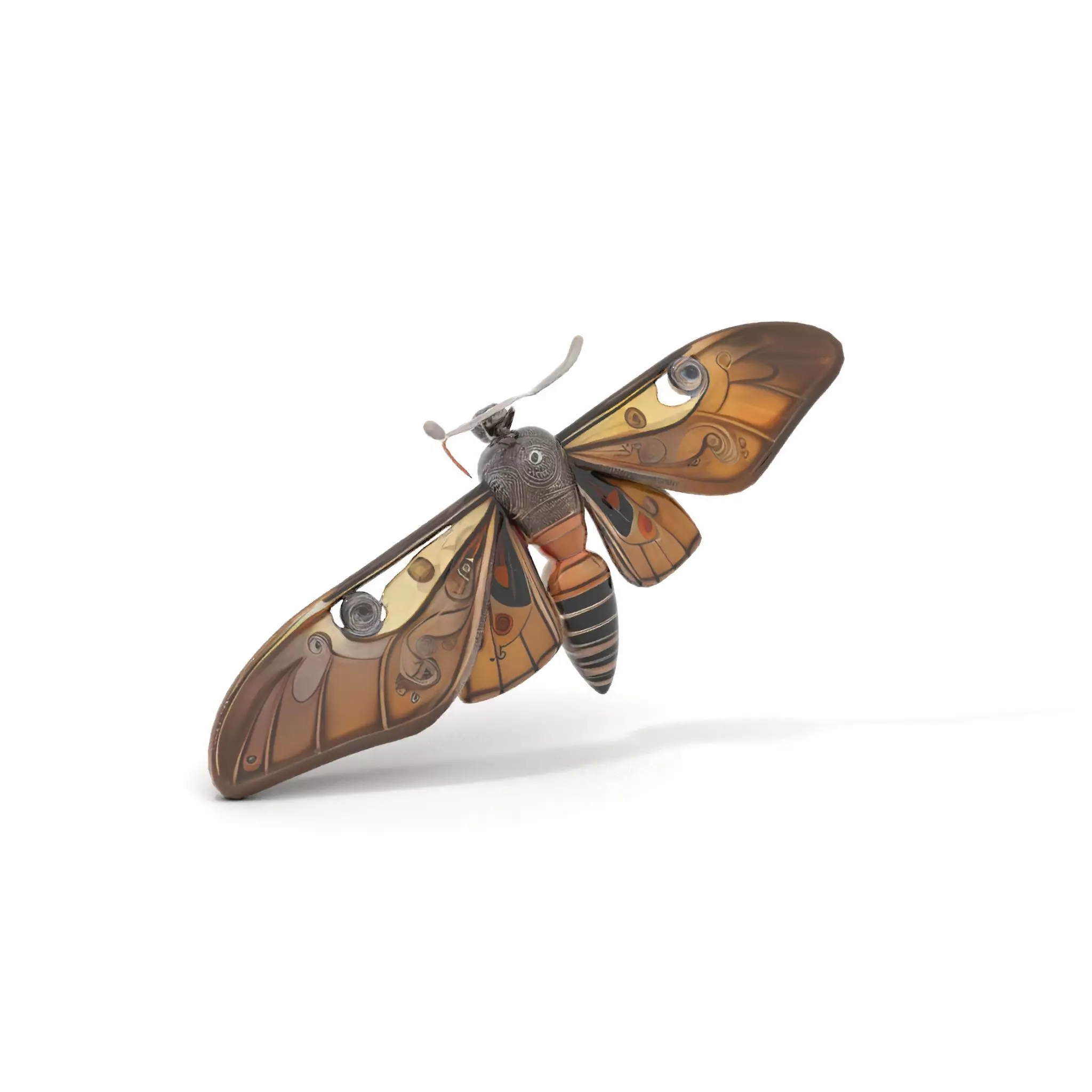 Elegant Mechanical Moth model pack Low-poly 3D model_5