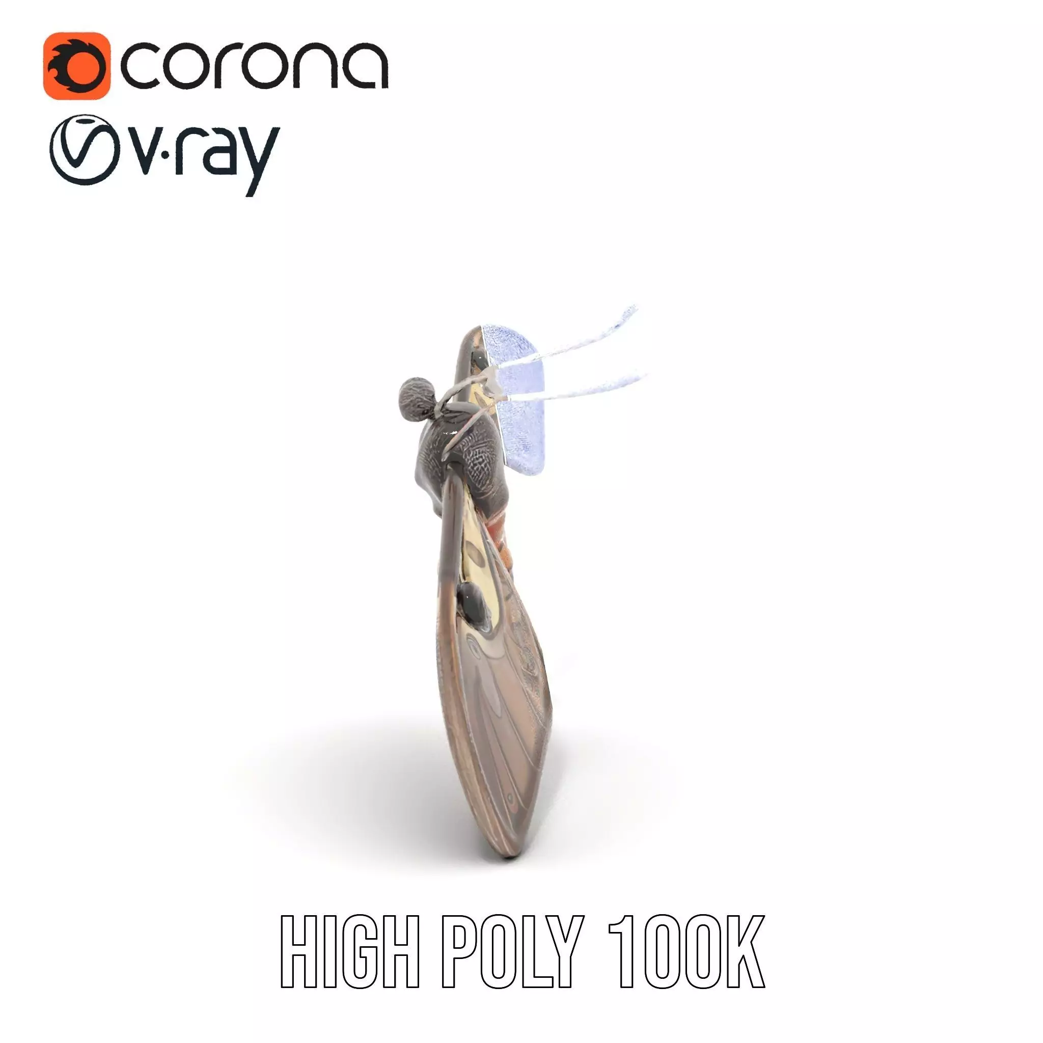 Elegant Mechanical Moth model pack Low-poly 3D model_32