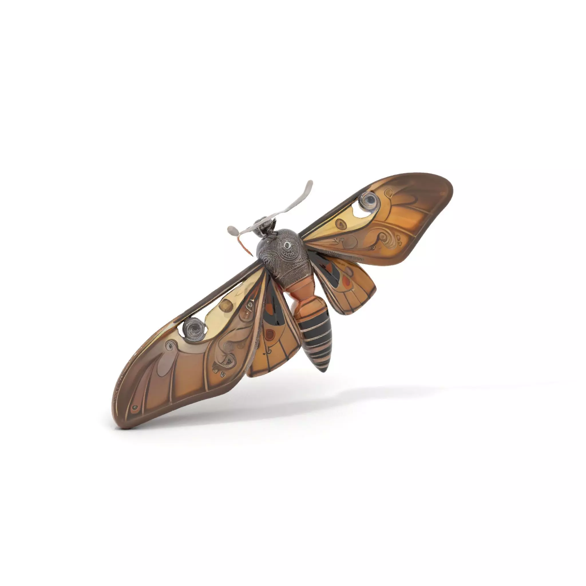 Elegant Mechanical Moth model pack Low-poly 3D model_0