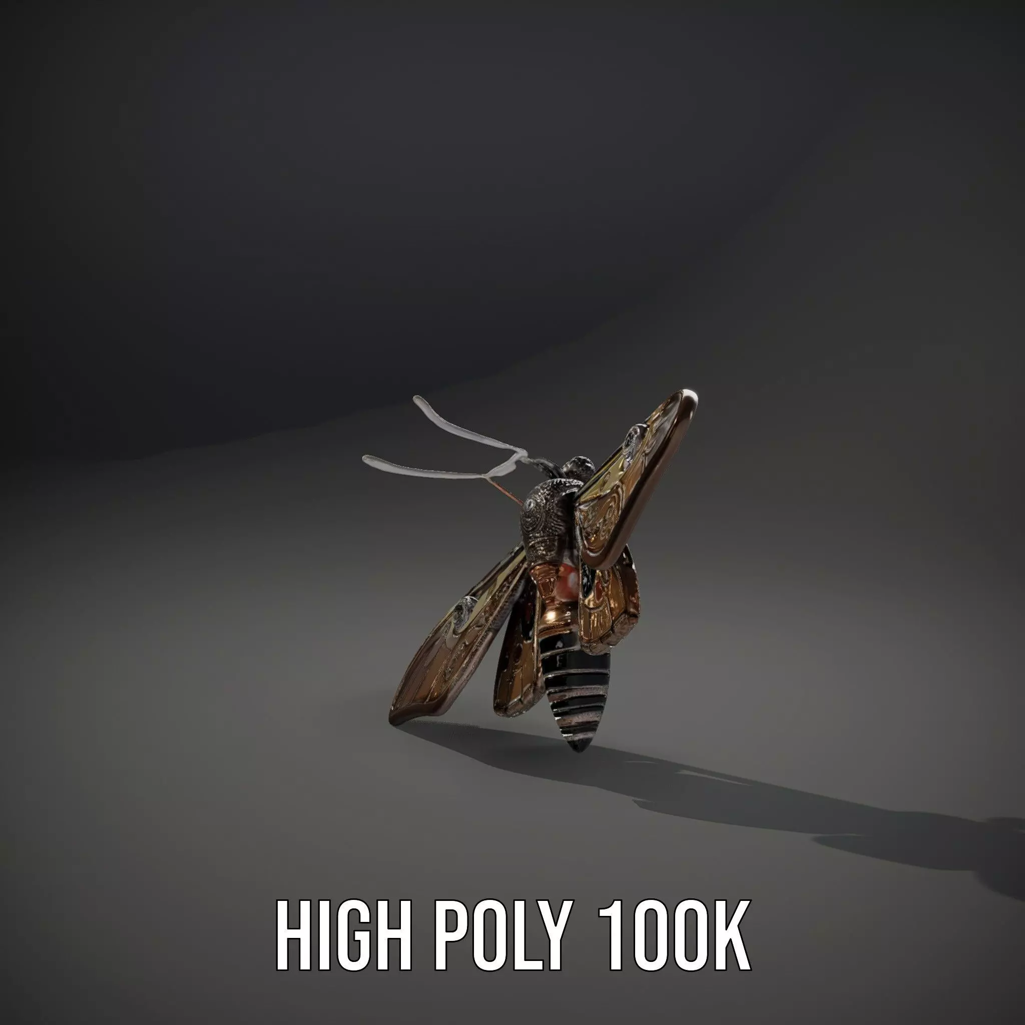 Elegant Mechanical Moth model pack Low-poly 3D model_10