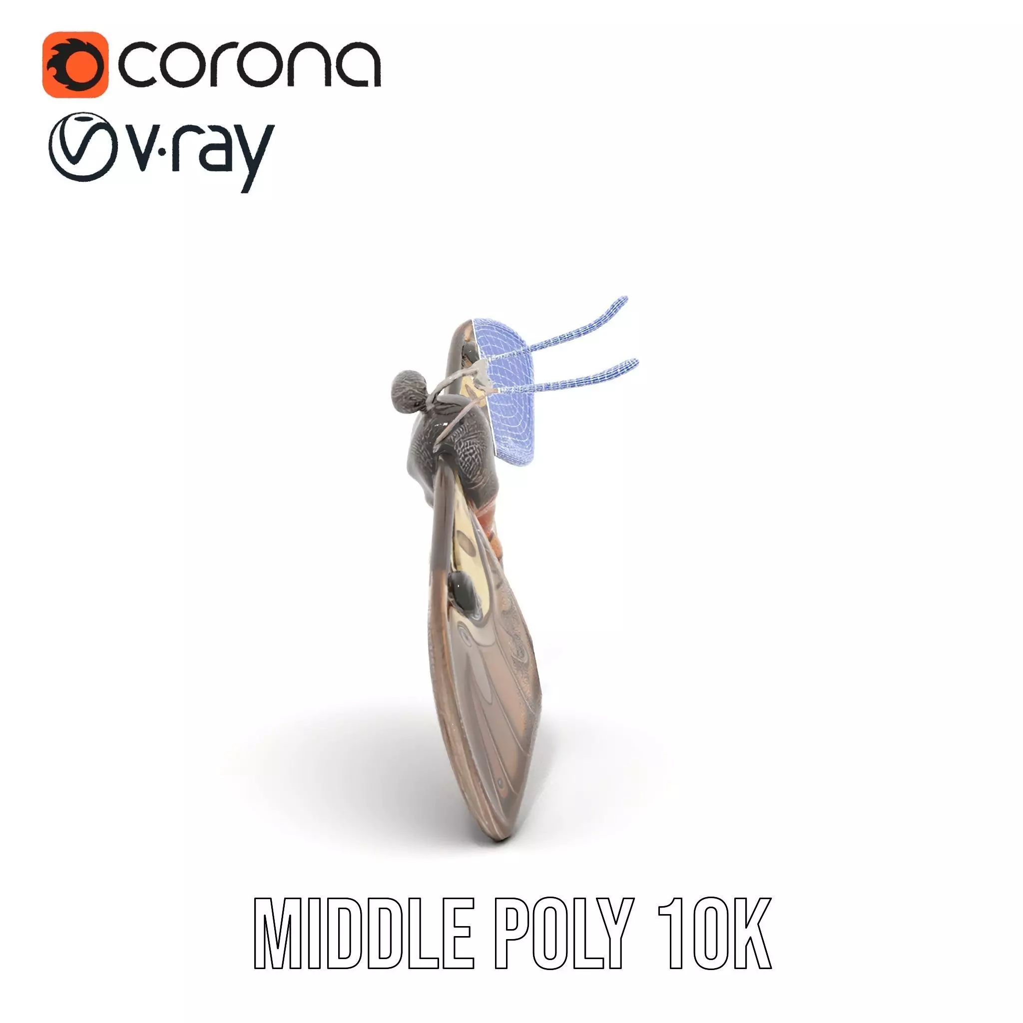 Elegant Mechanical Moth model pack Low-poly 3D model_30