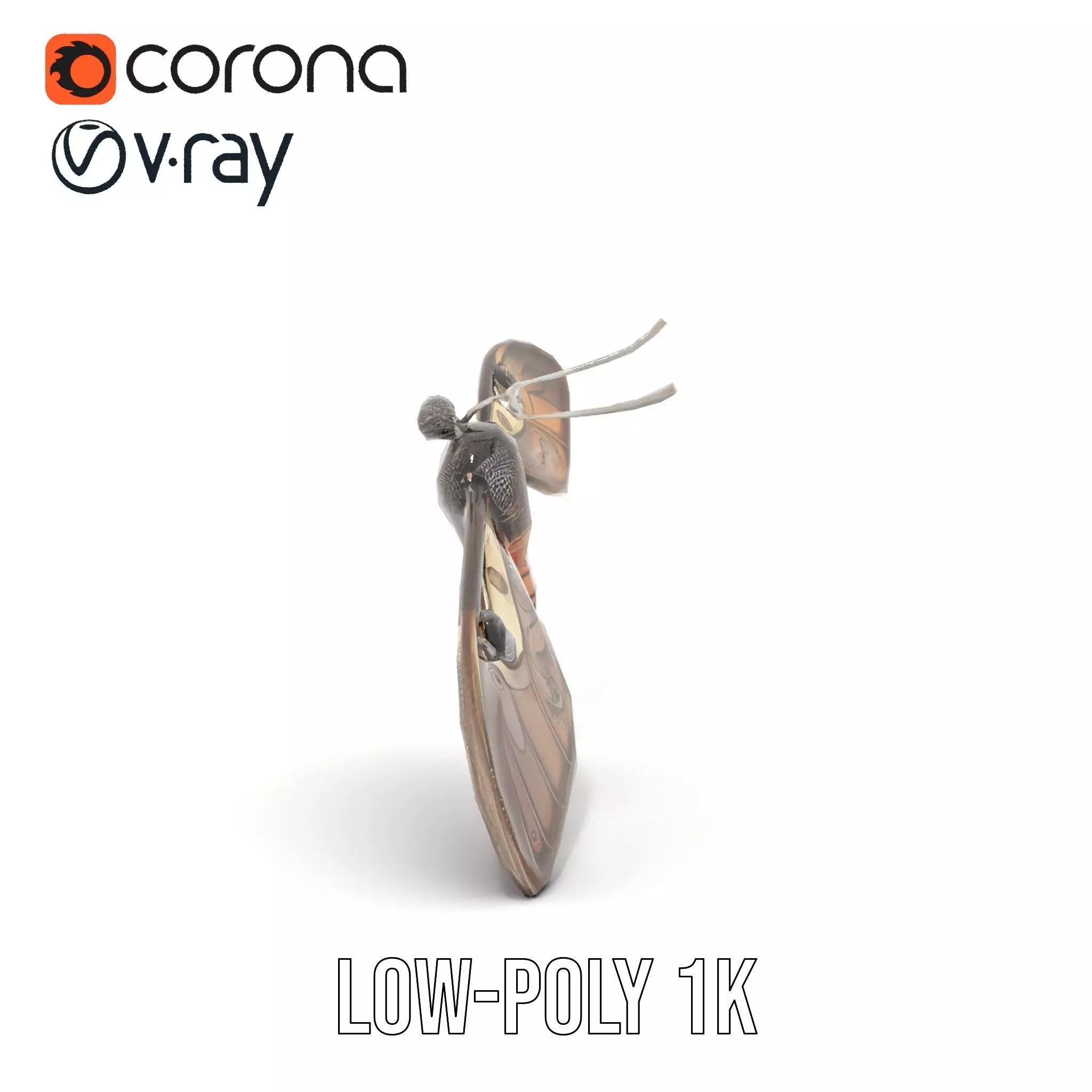 Elegant Mechanical Moth model pack Low-poly 3D model_7