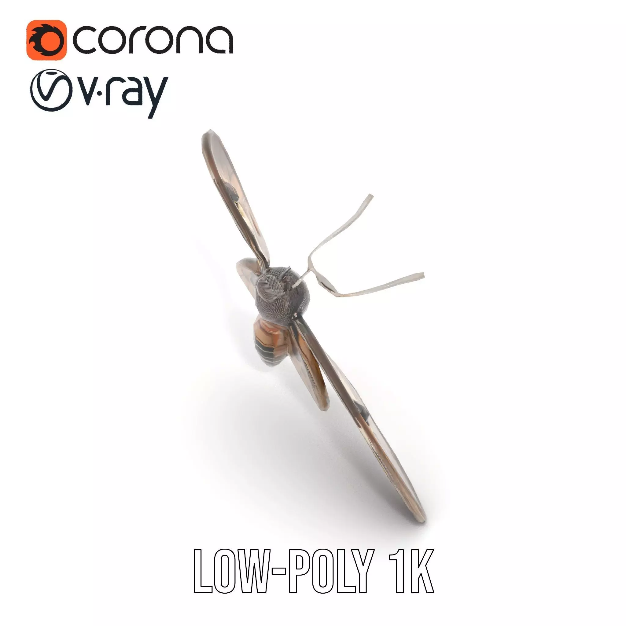 Elegant Mechanical Moth model pack Low-poly 3D model_20