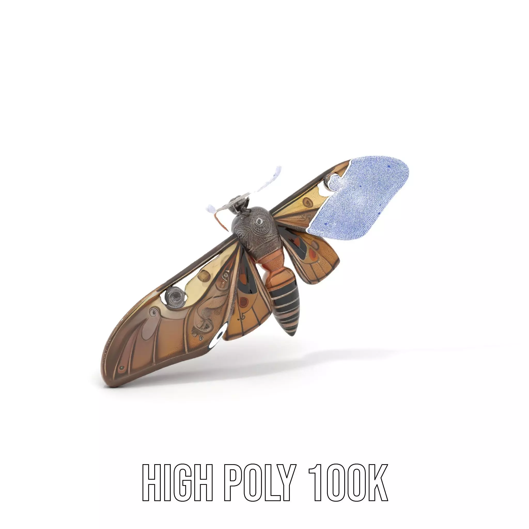 Elegant Mechanical Moth model pack Low-poly 3D model_4