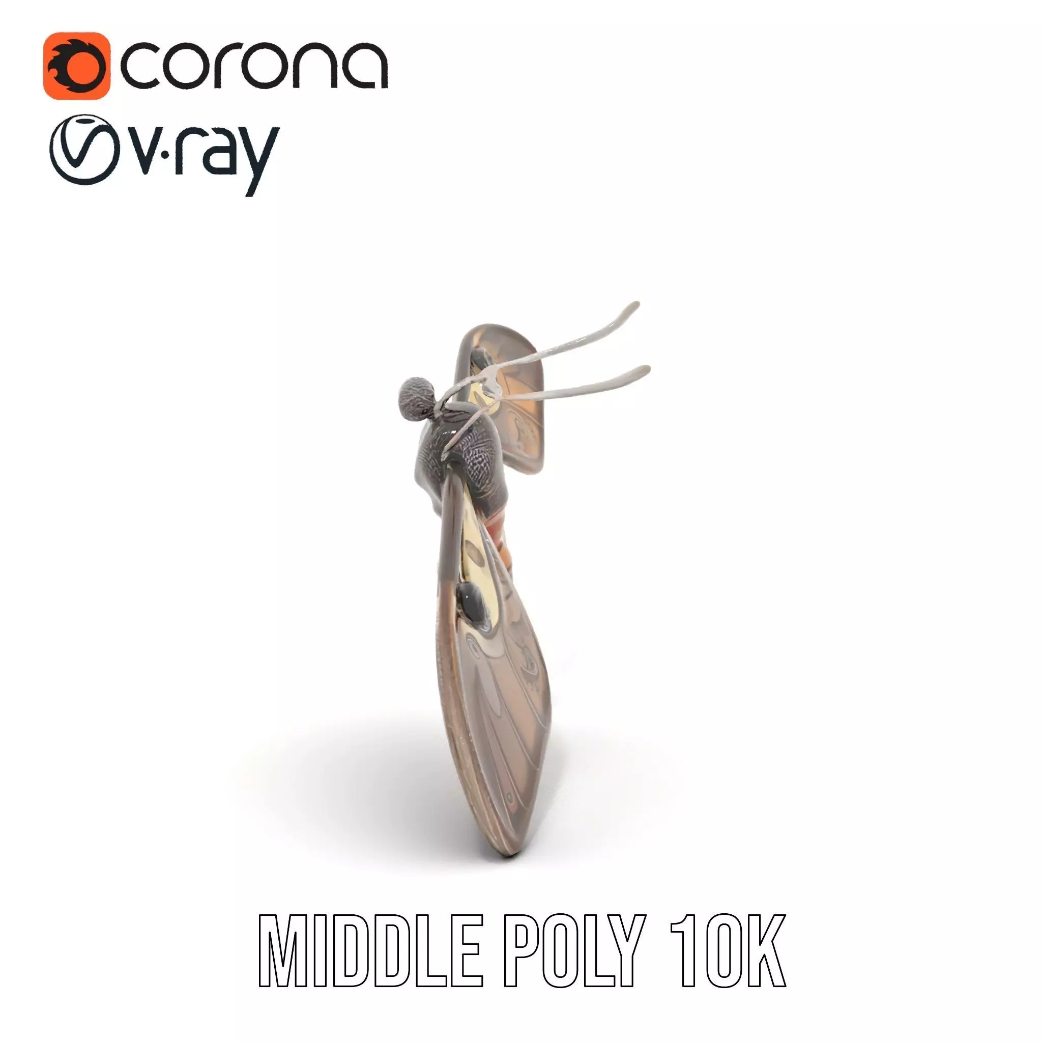 Elegant Mechanical Moth model pack Low-poly 3D model_21