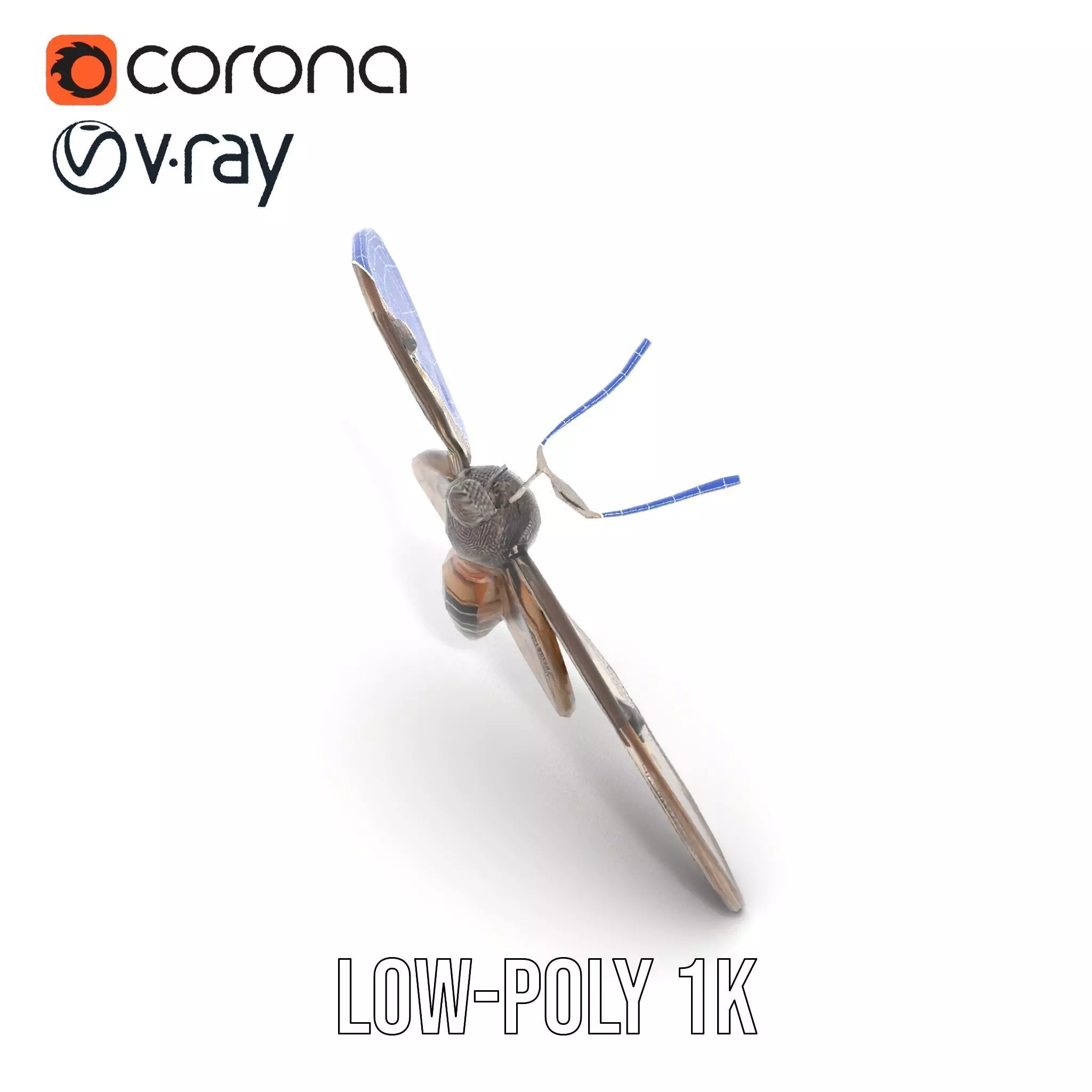 Elegant Mechanical Moth model pack Low-poly 3D model_31