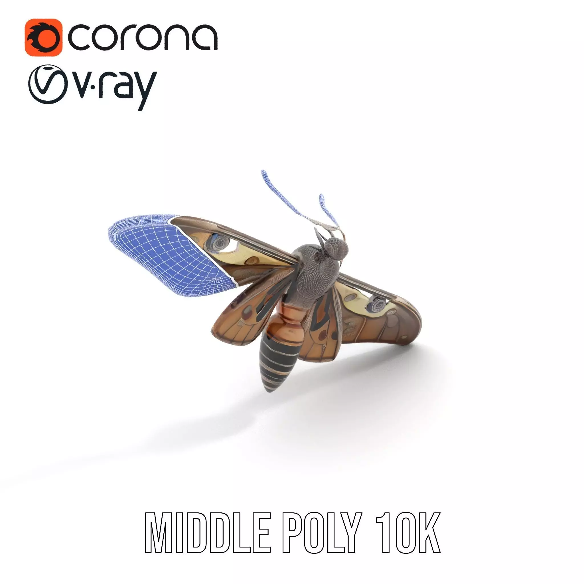 Elegant Mechanical Moth model pack Low-poly 3D model_27