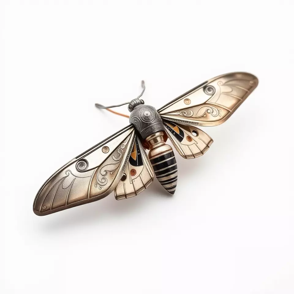 Elegant Mechanical Moth model pack Low-poly 3D model_2