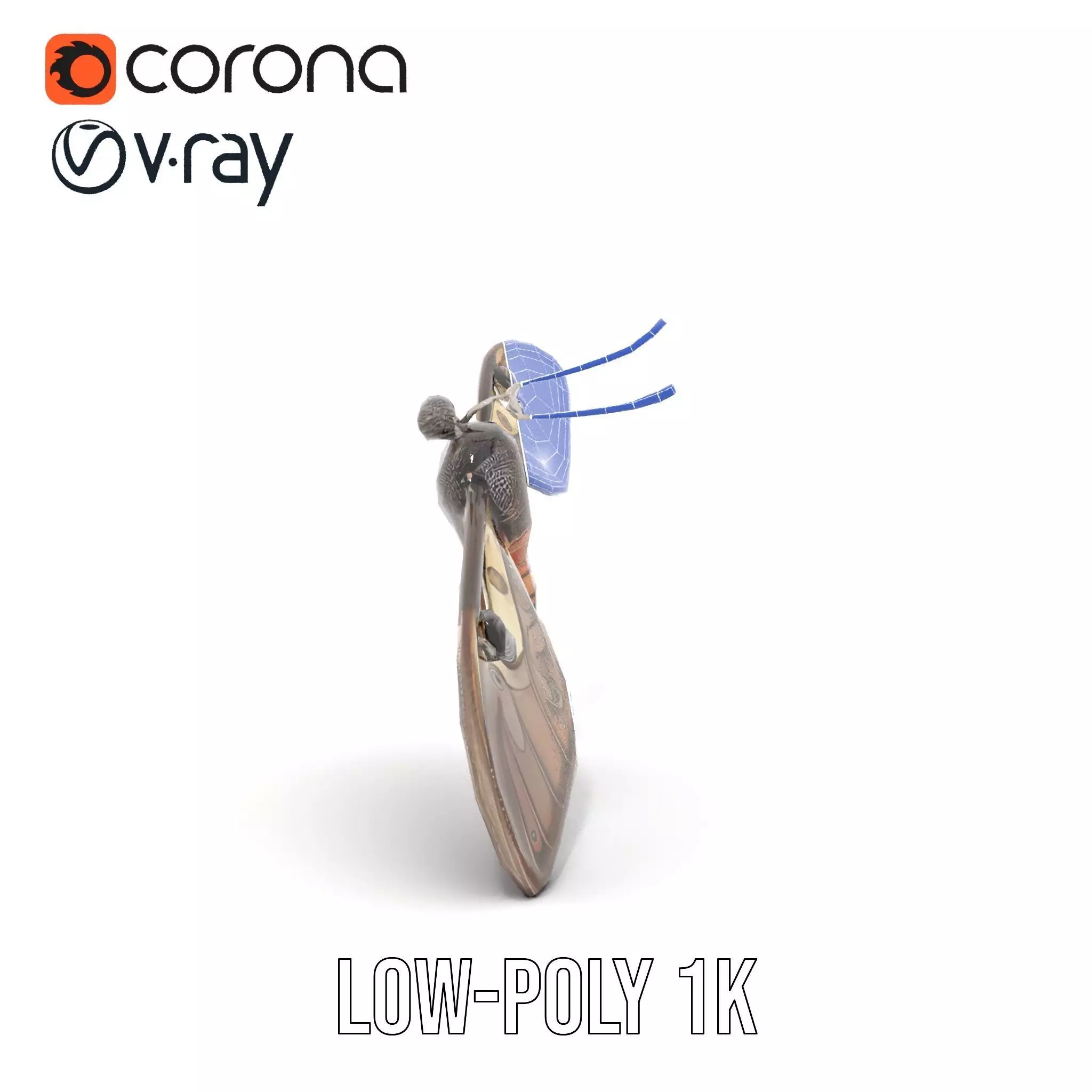 Elegant Mechanical Moth model pack Low-poly 3D model_25