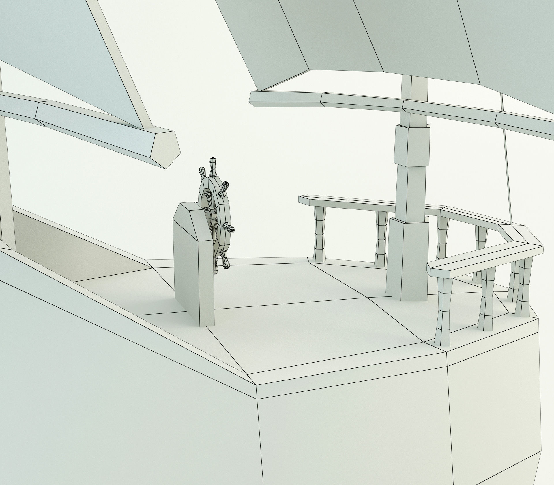 Low Poly Netherlands Boat Low-poly 3D model_7