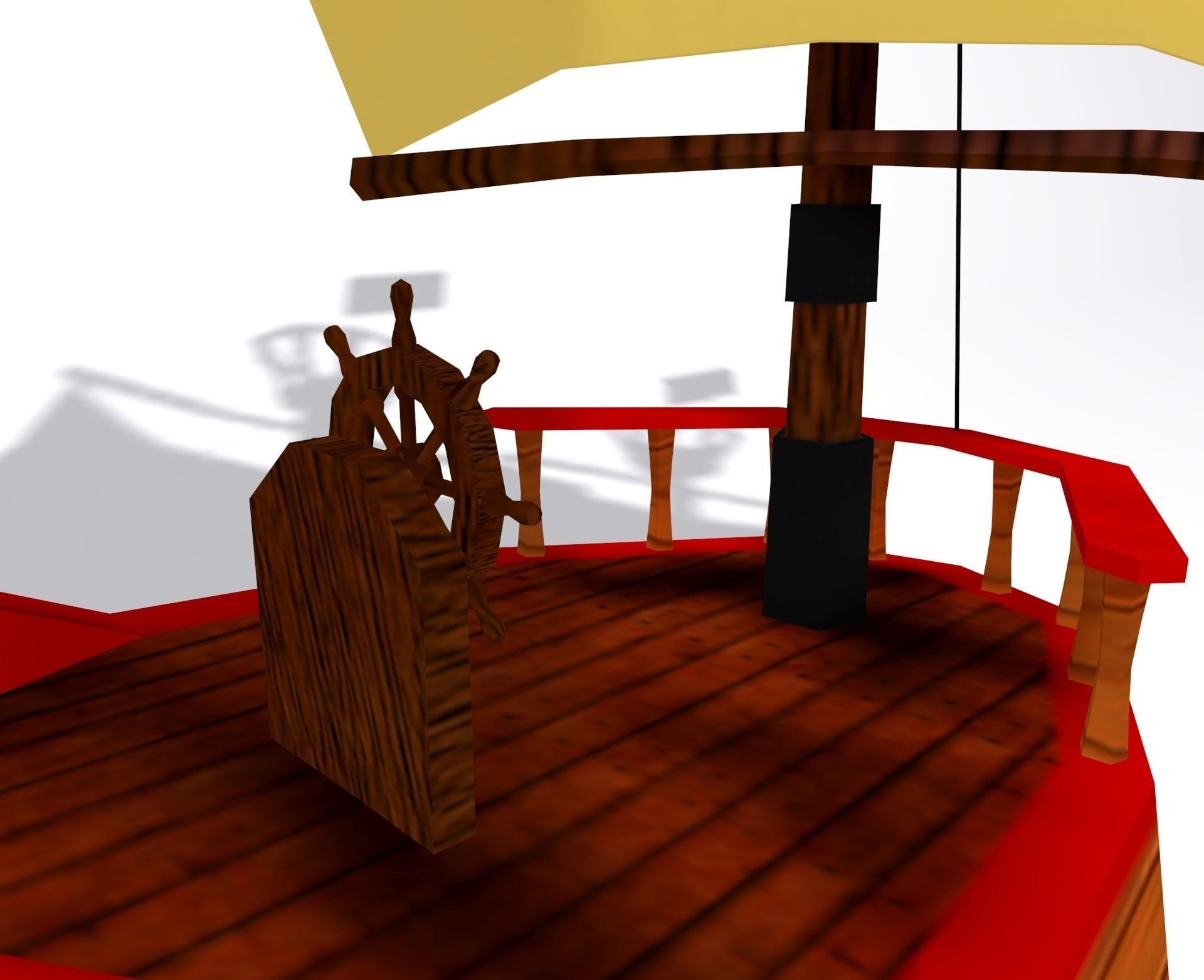 Low Poly Netherlands Boat Low-poly 3D model_5