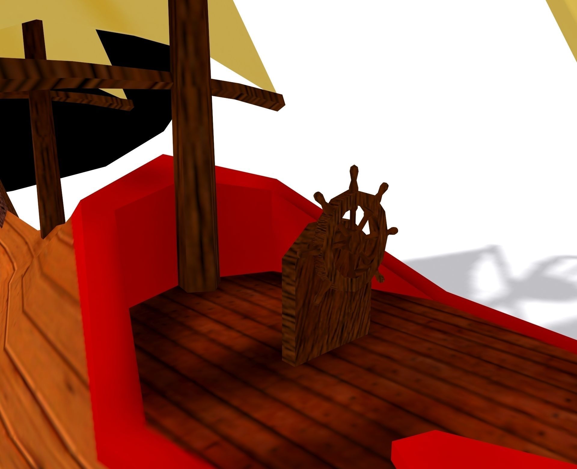 Low Poly Netherlands Boat Low-poly 3D model_4